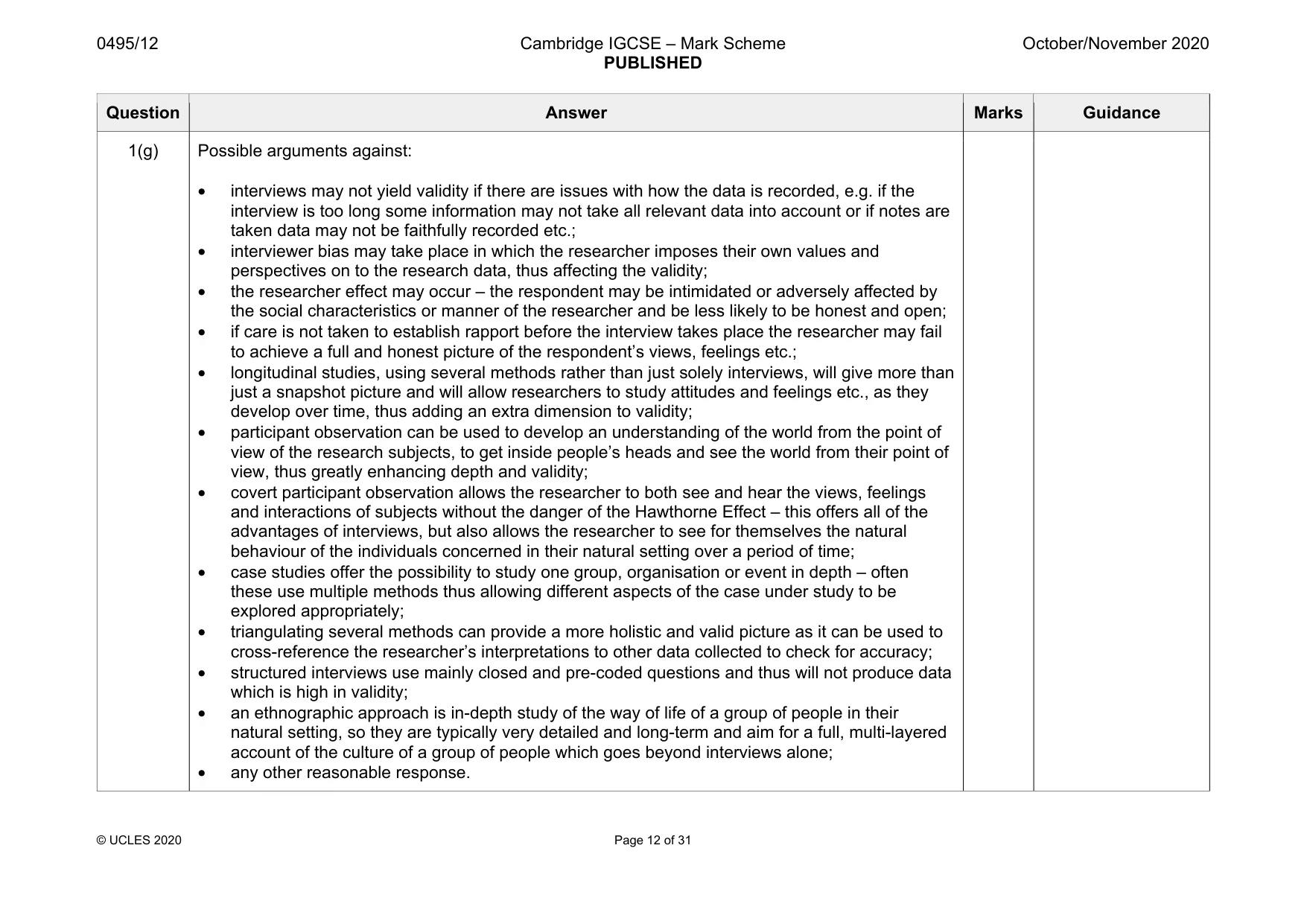 Mark scheme, page 12 of 31