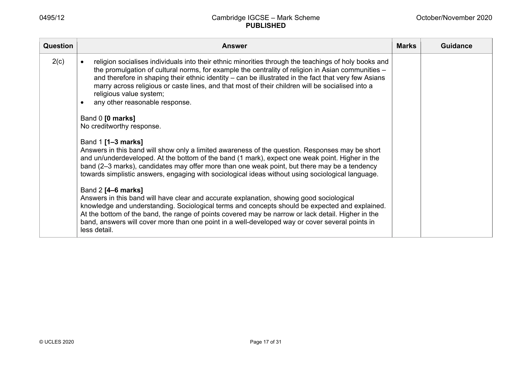 Mark scheme, page 17 of 31