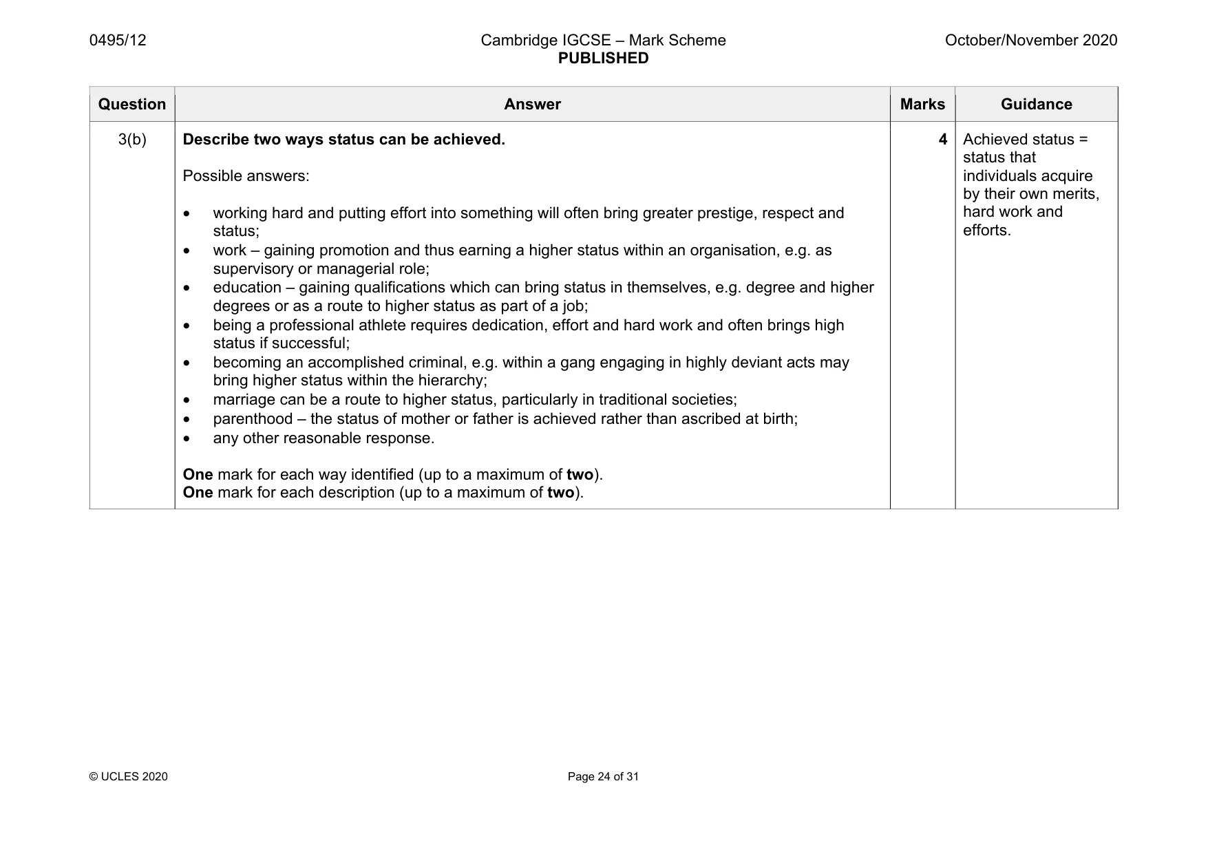 Mark scheme, page 24 of 31