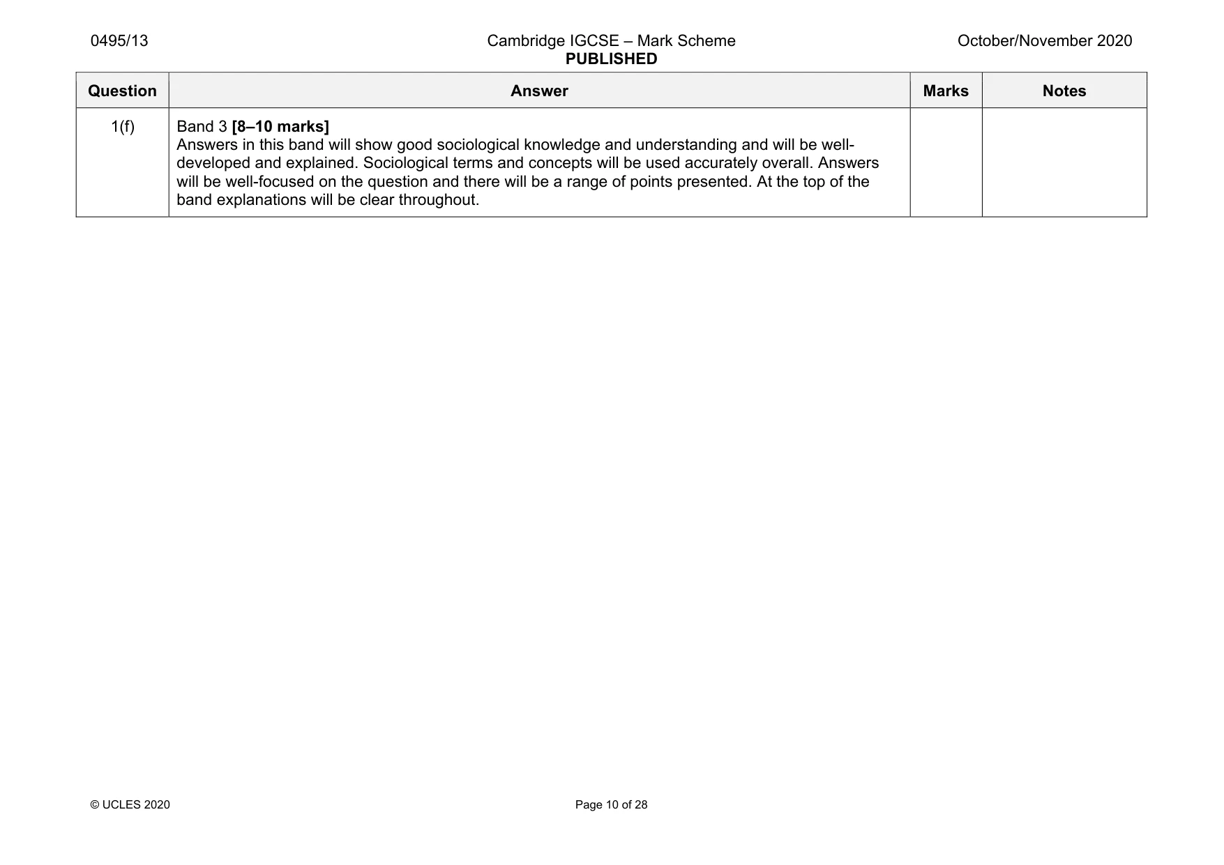 Mark scheme, page 10 of 28