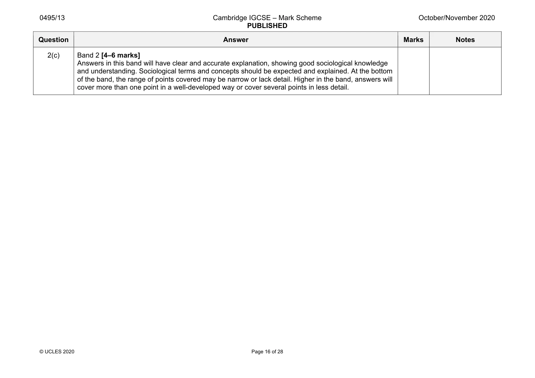 Mark scheme, page 16 of 28