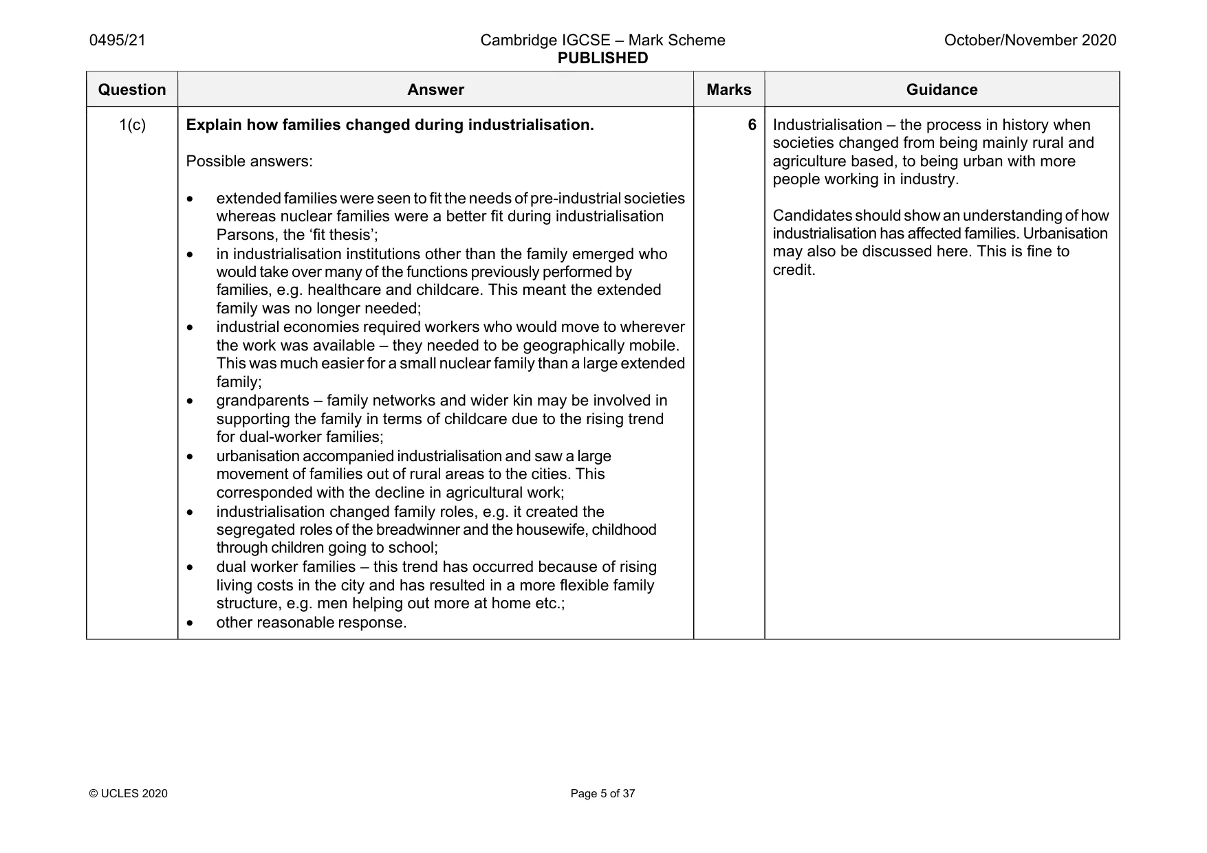 Mark scheme, page 5 of 37