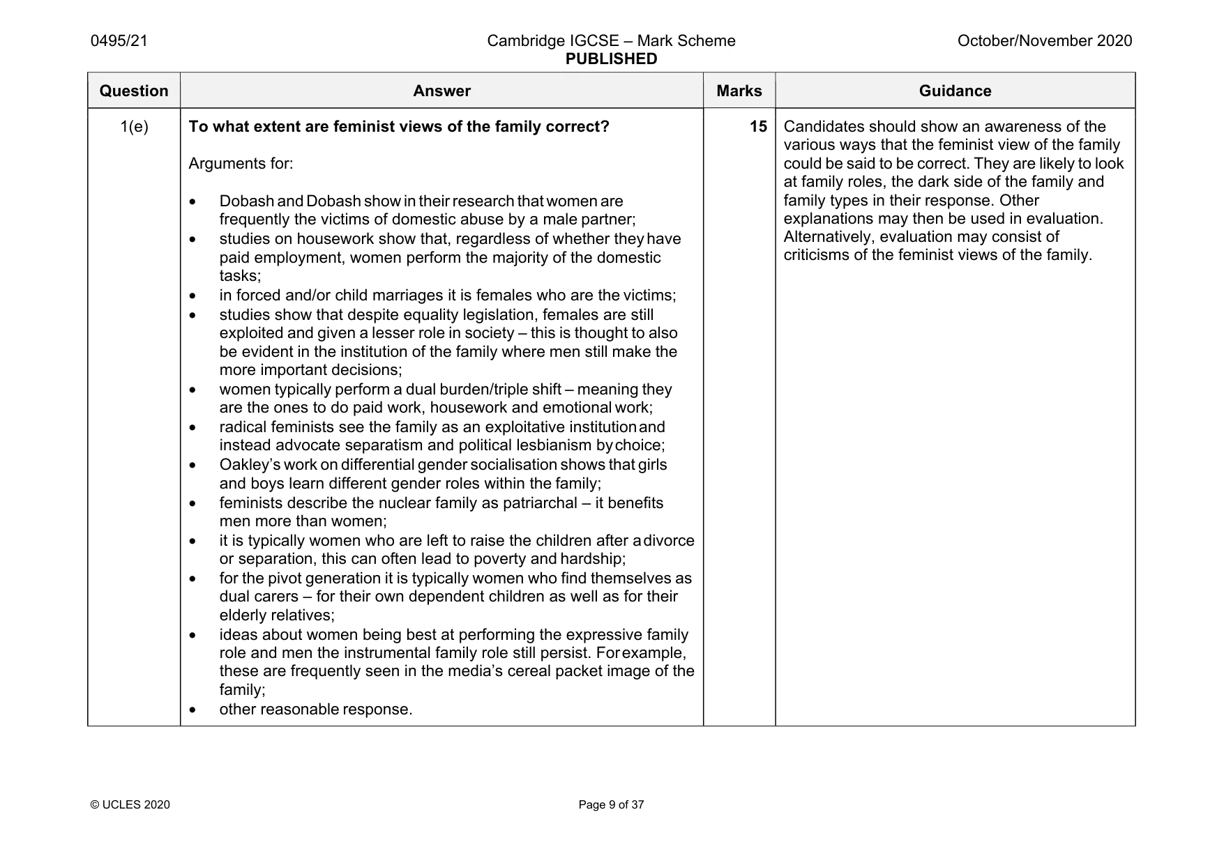 Mark scheme, page 9 of 37