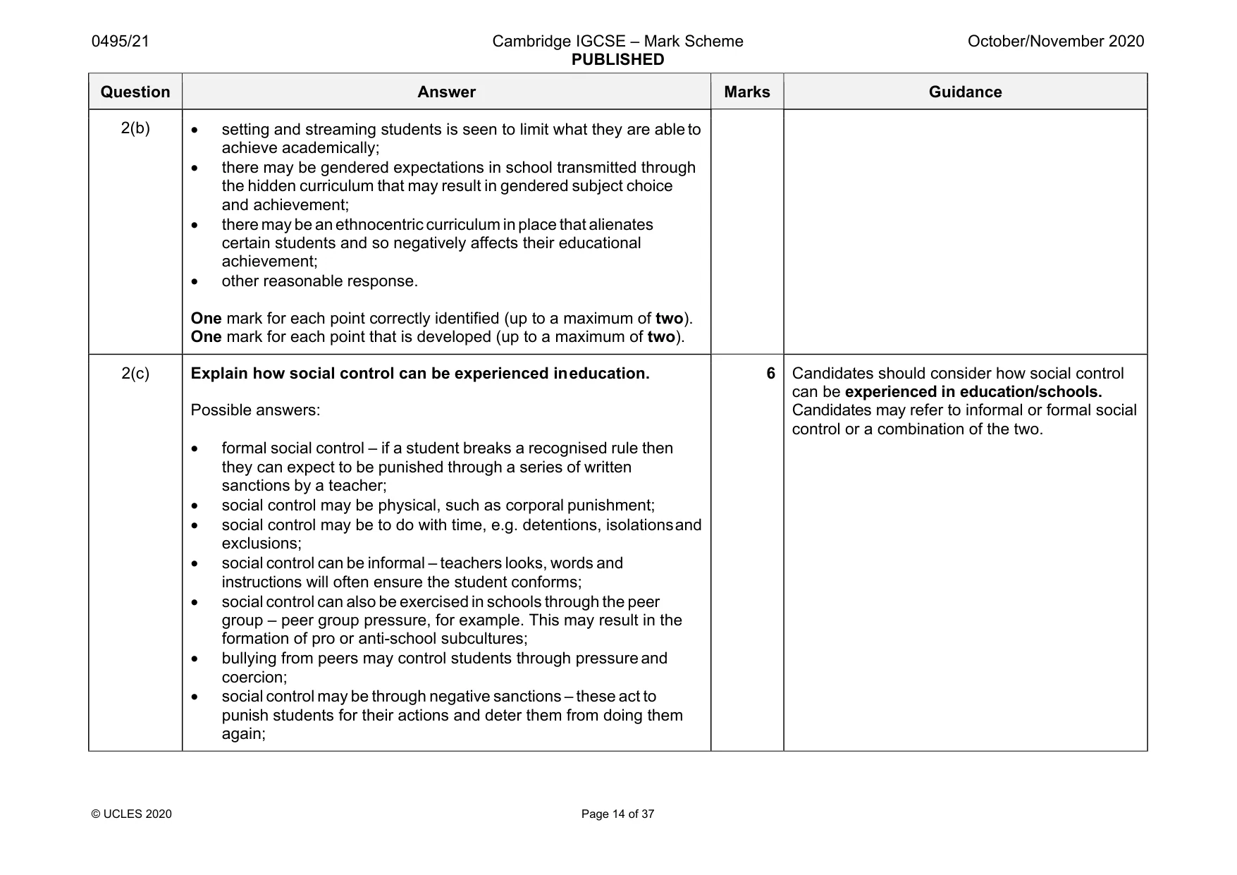Mark scheme, page 14 of 37