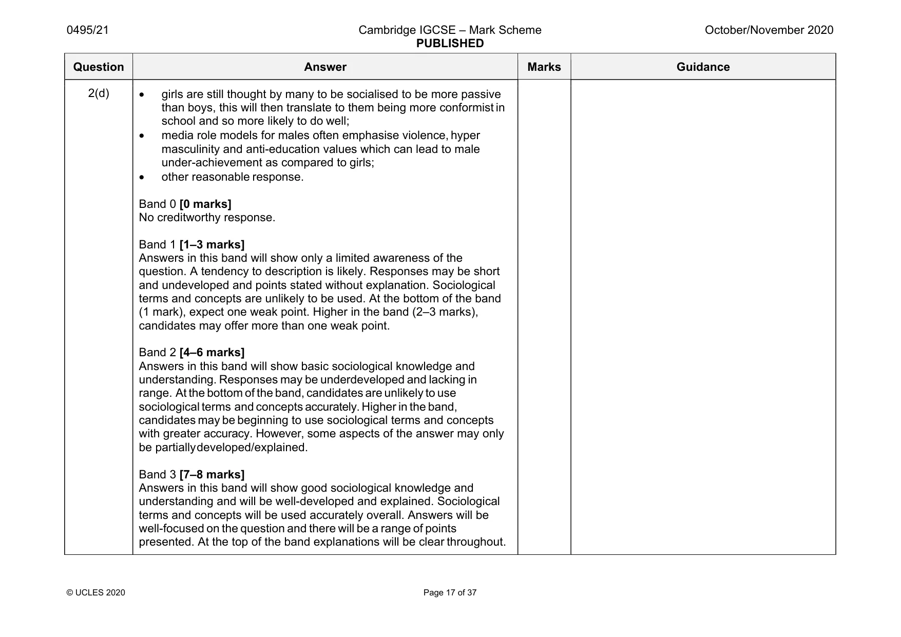 Mark scheme, page 17 of 37