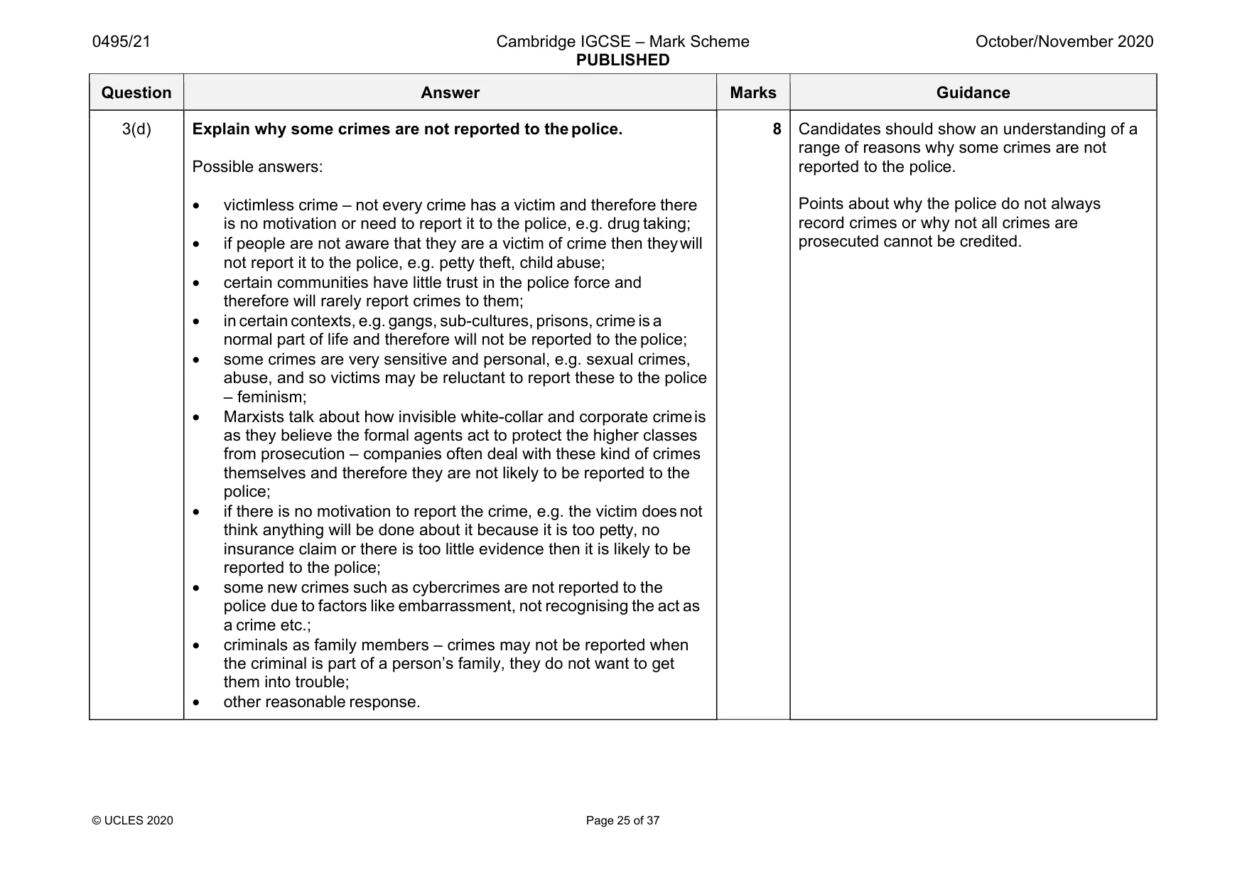 Mark scheme, page 25 of 37