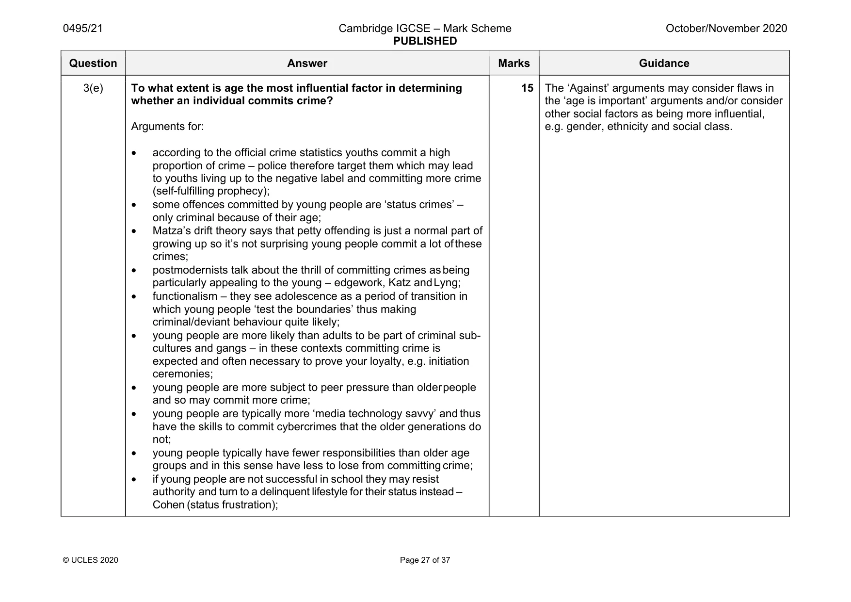Mark scheme, page 27 of 37
