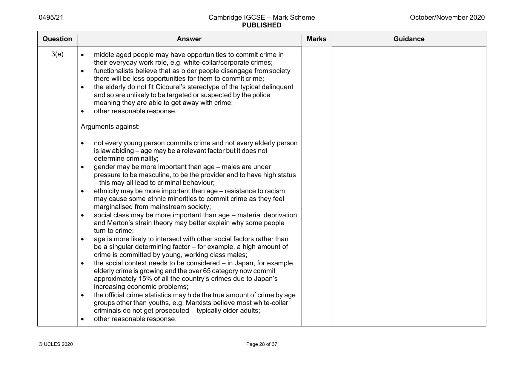 Mark scheme, page 28 of 37