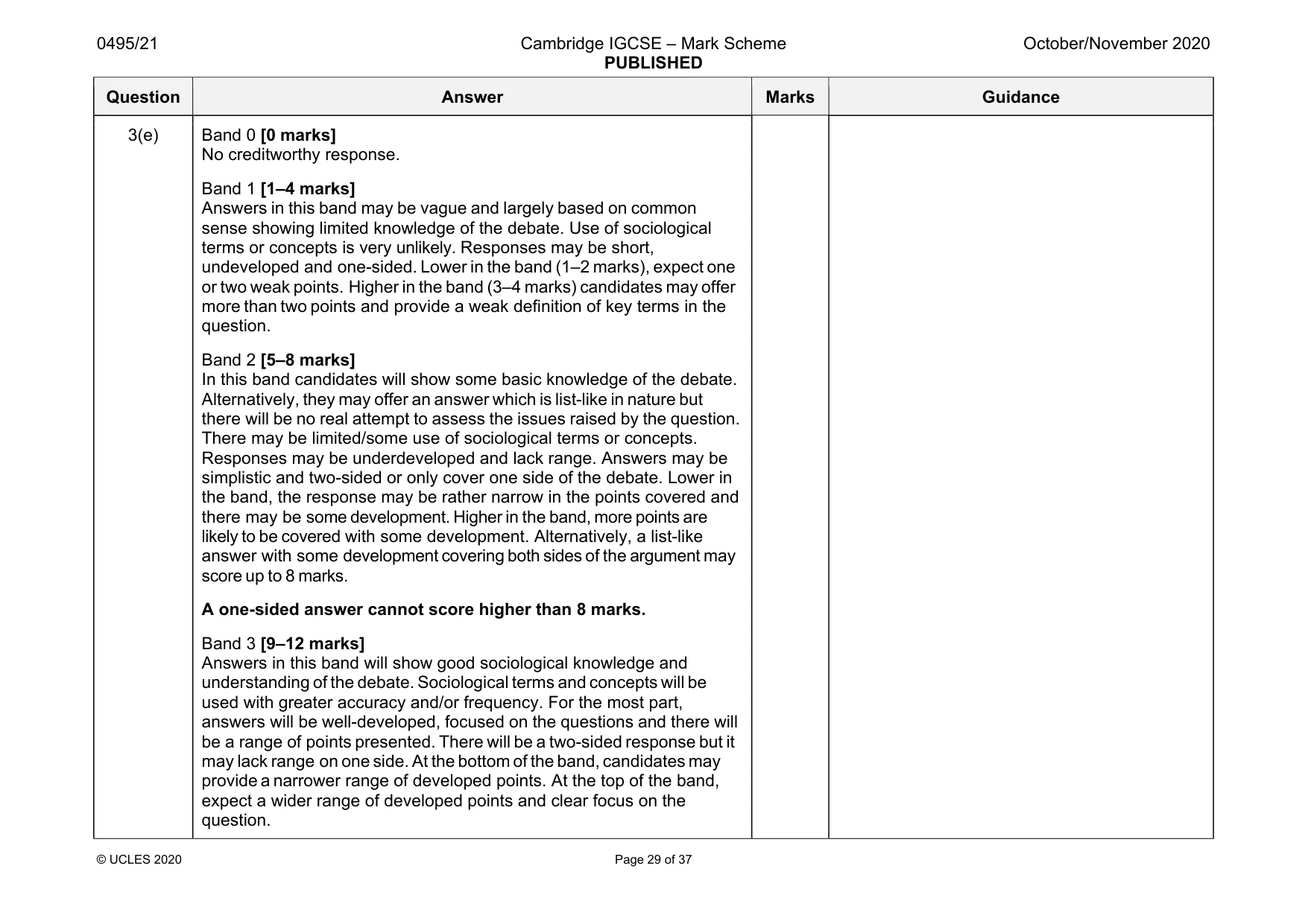 Mark scheme, page 29 of 37