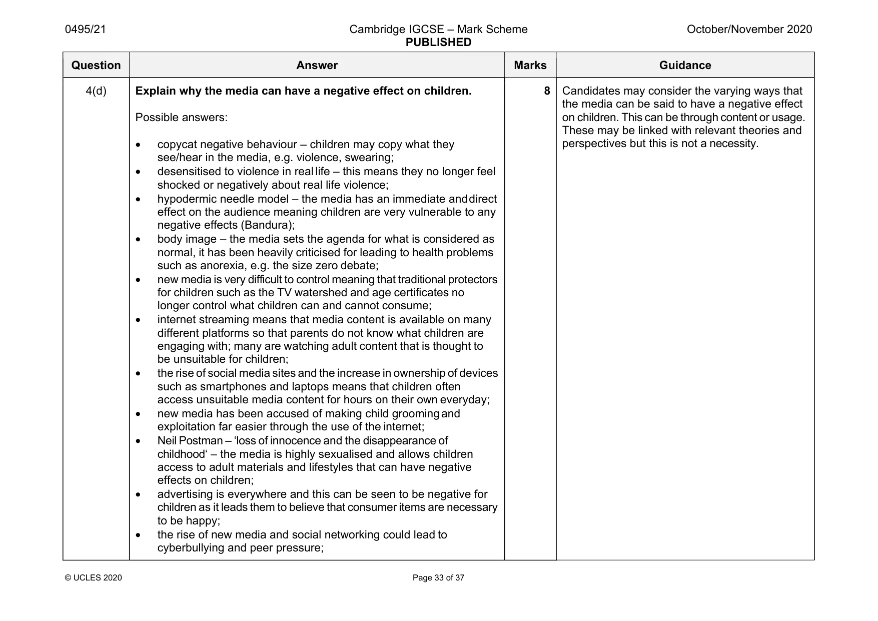 Mark scheme, page 33 of 37