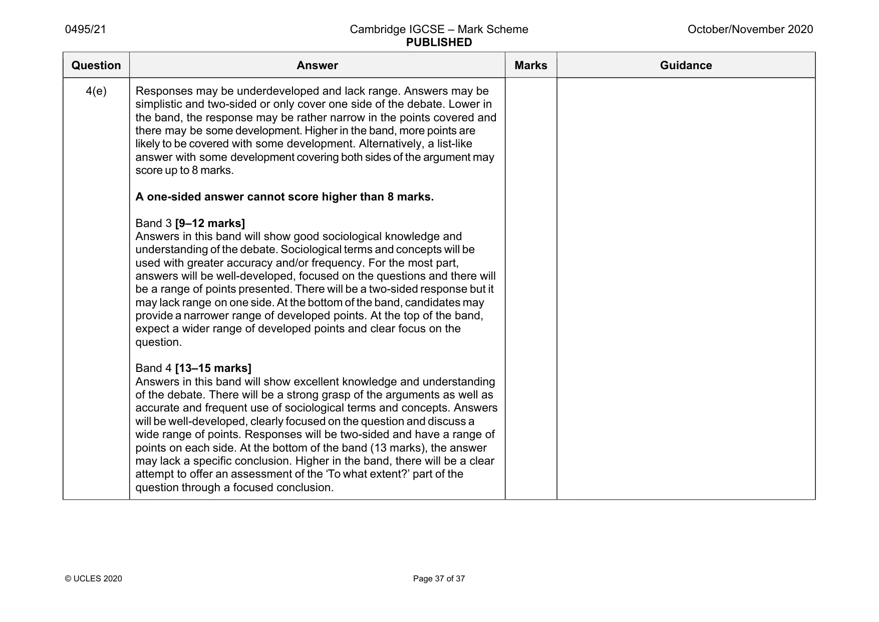 Mark scheme, page 37 of 37