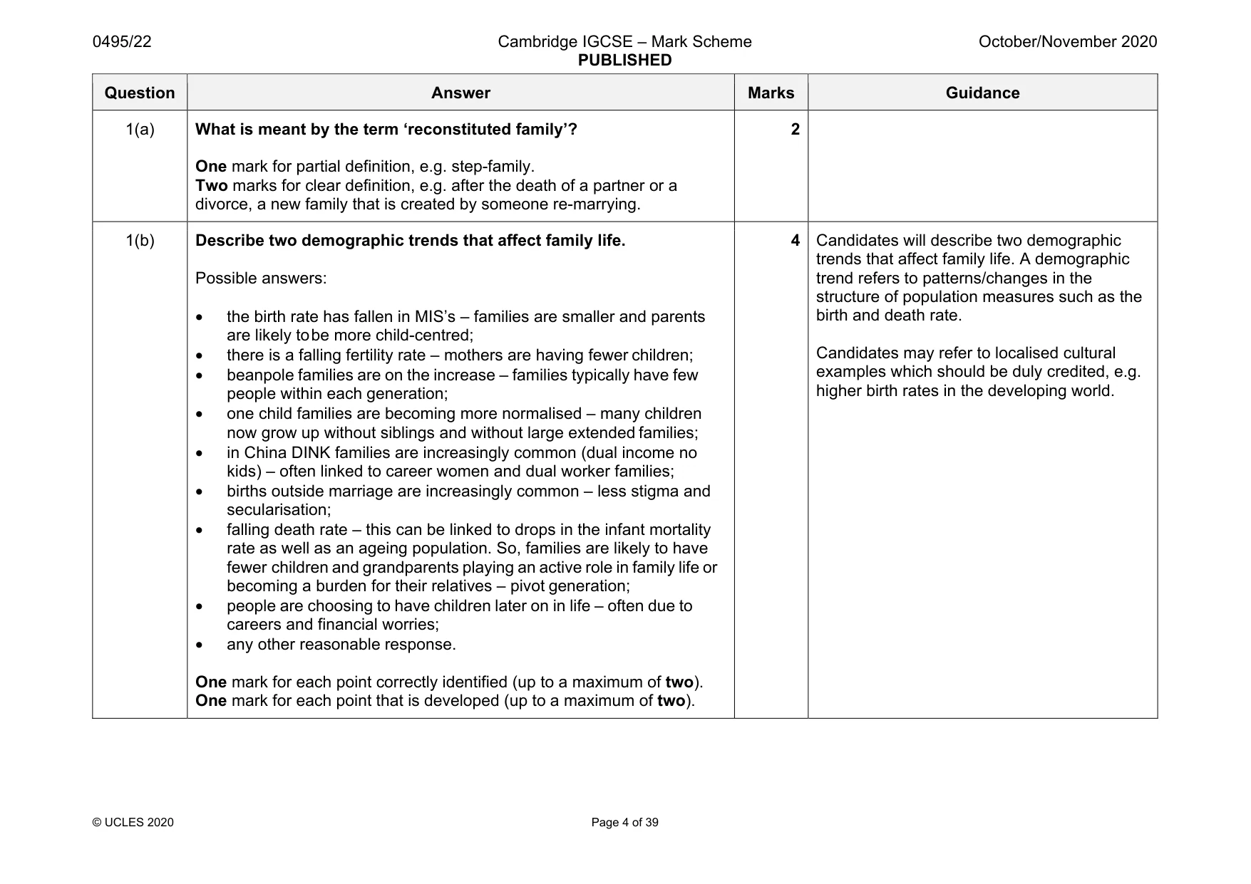Mark scheme, page 4 of 39