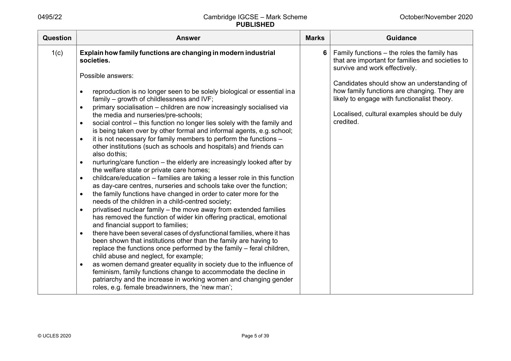 Mark scheme, page 5 of 39