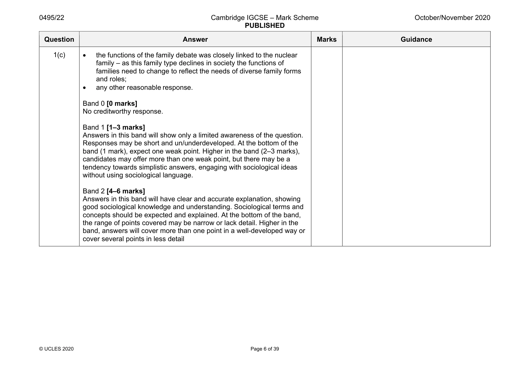 Mark scheme, page 6 of 39
