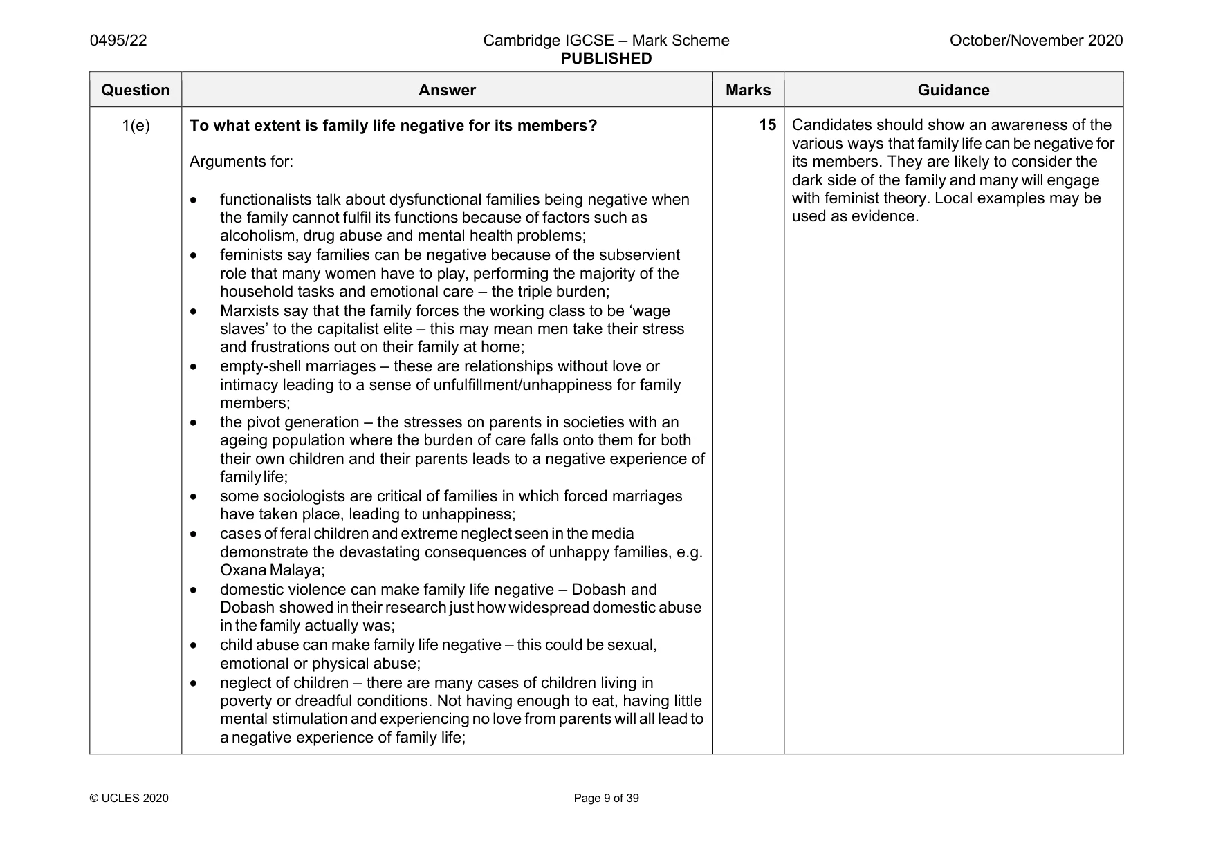 Mark scheme, page 9 of 39