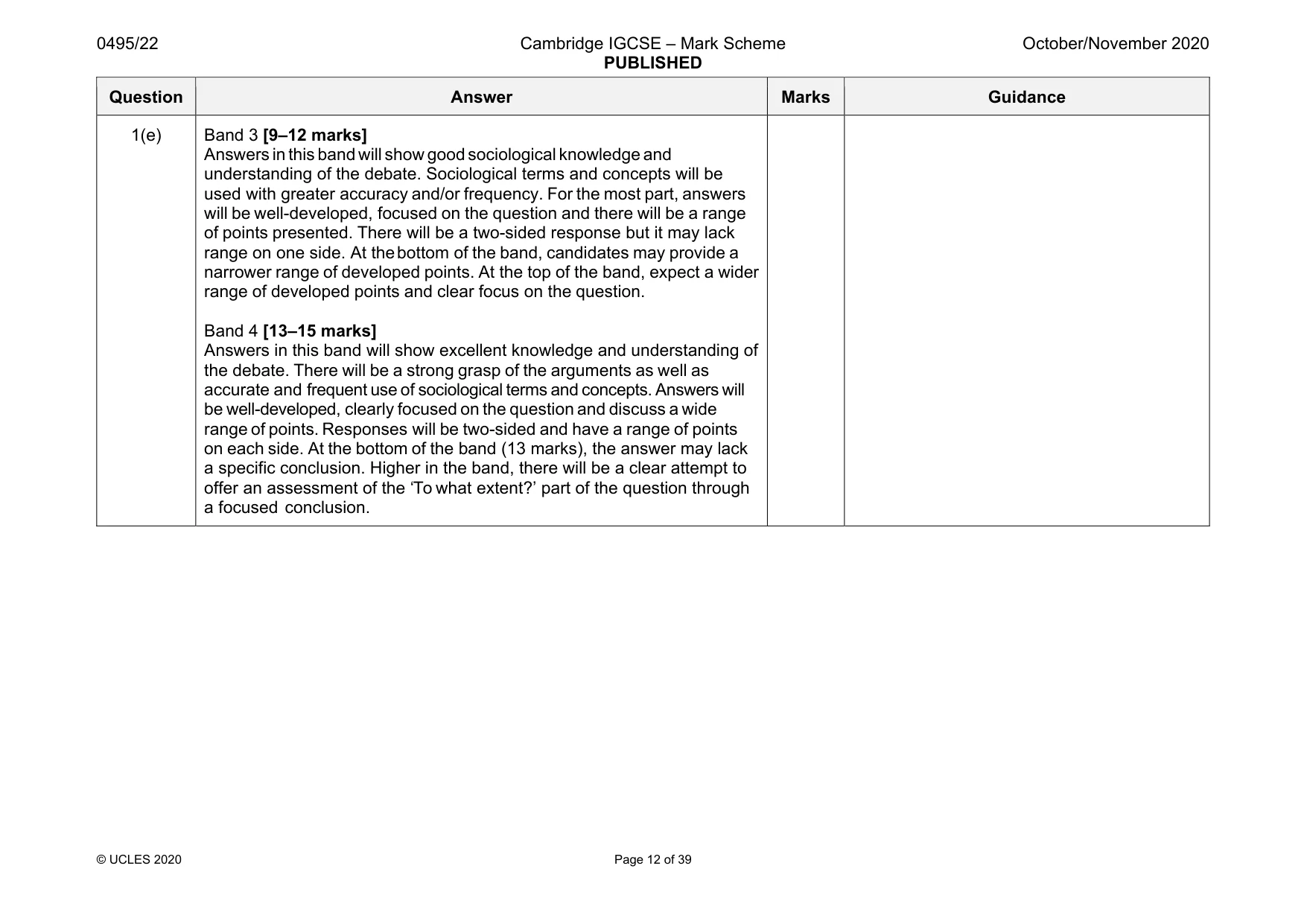Mark scheme, page 12 of 39