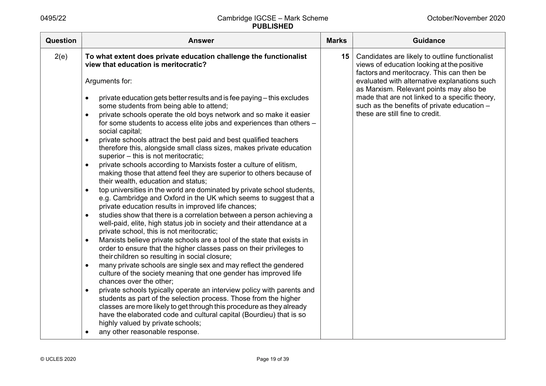 Mark scheme, page 19 of 39