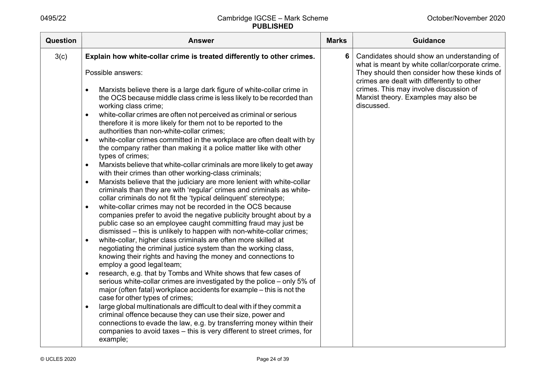 Mark scheme, page 24 of 39