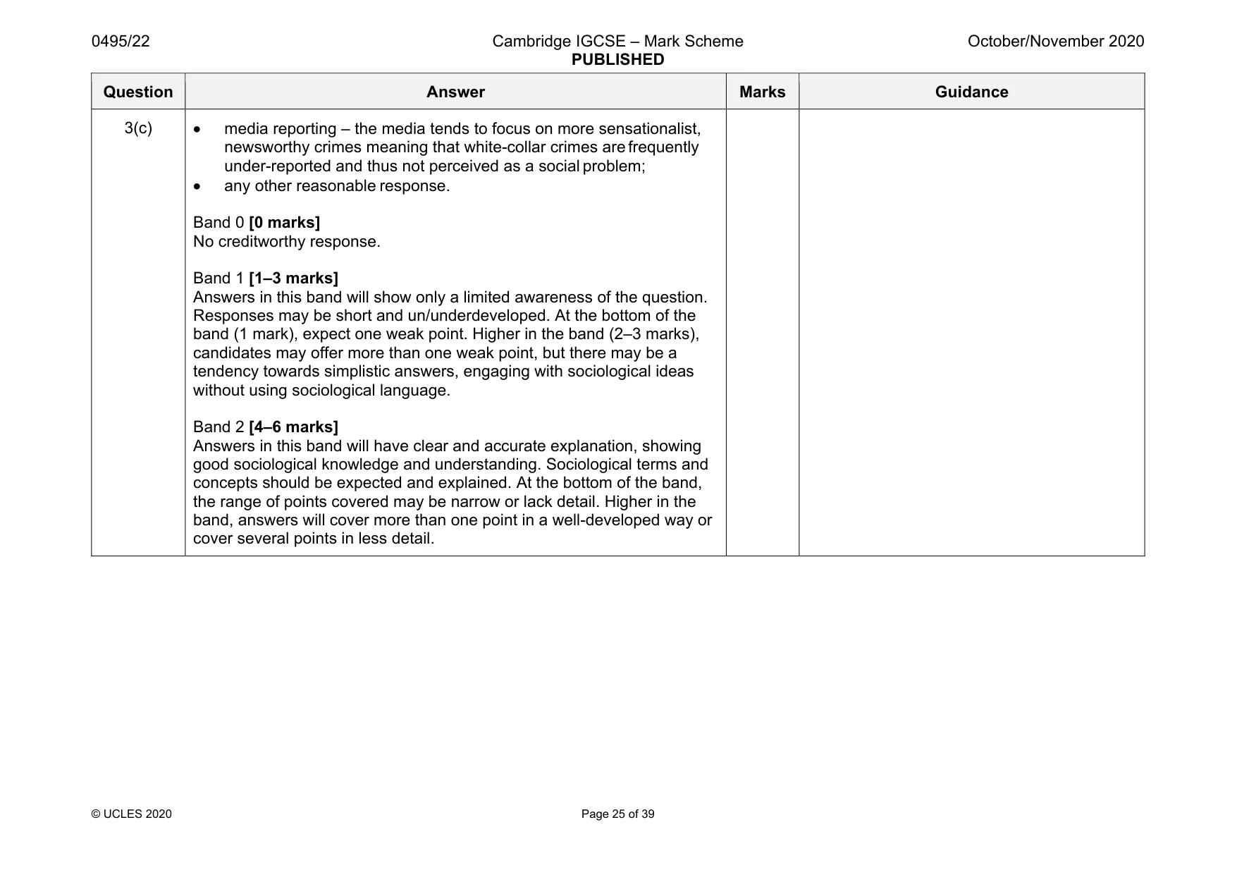 Mark scheme, page 25 of 39