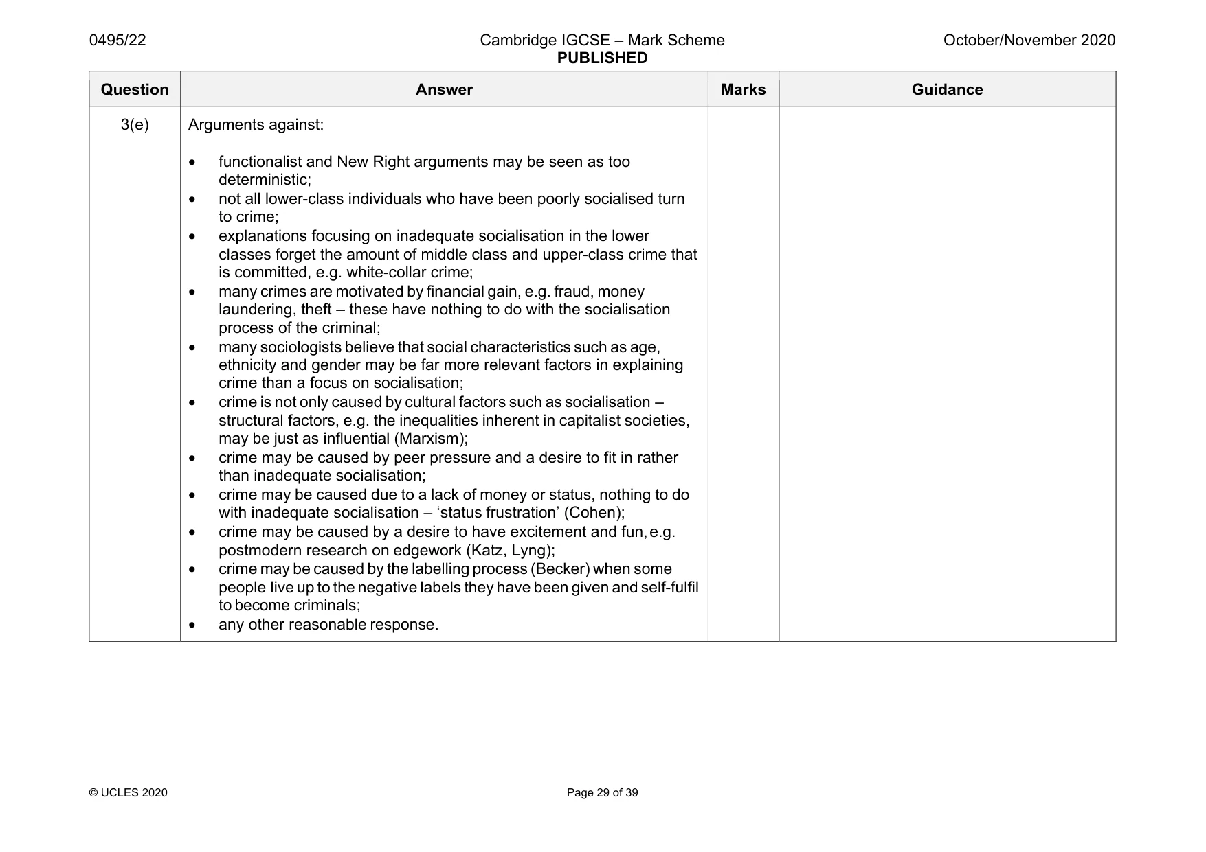 Mark scheme, page 29 of 39