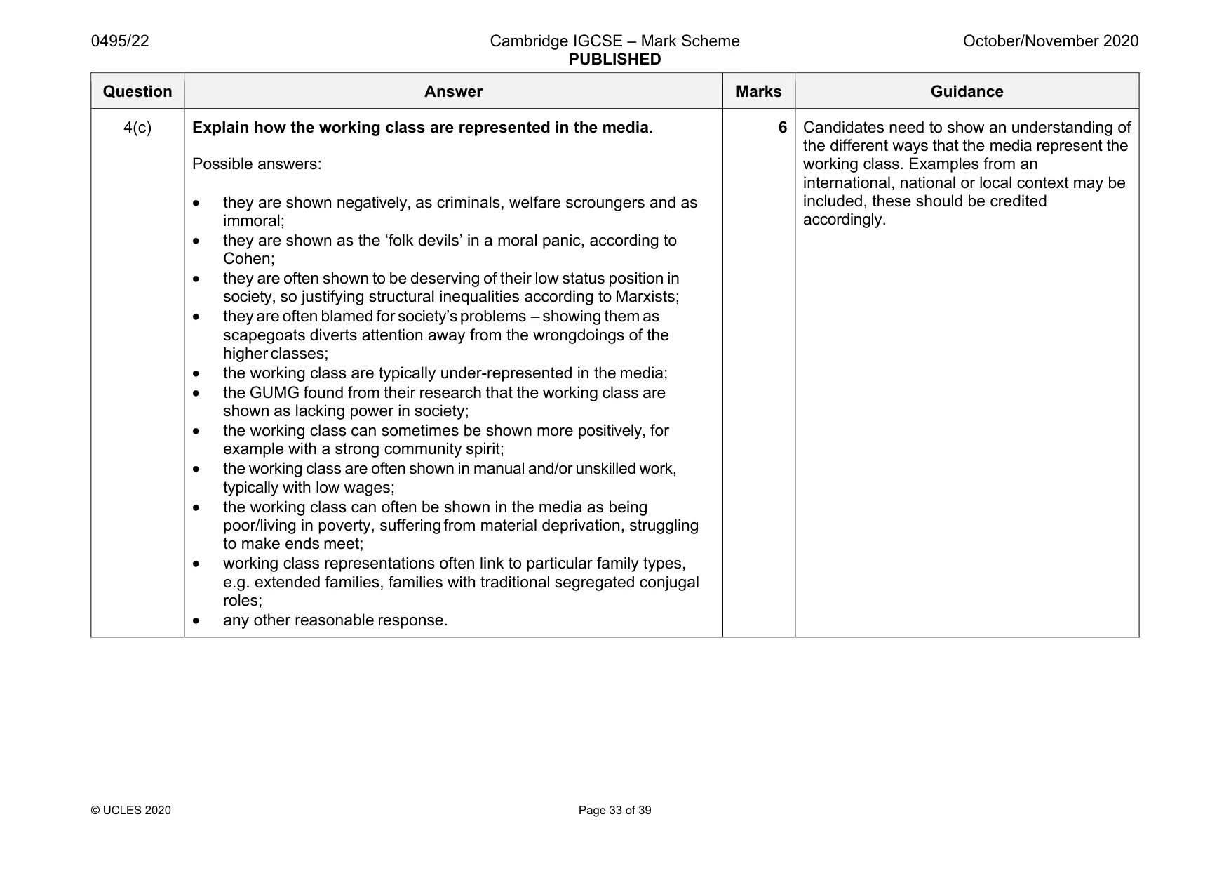 Mark scheme, page 33 of 39
