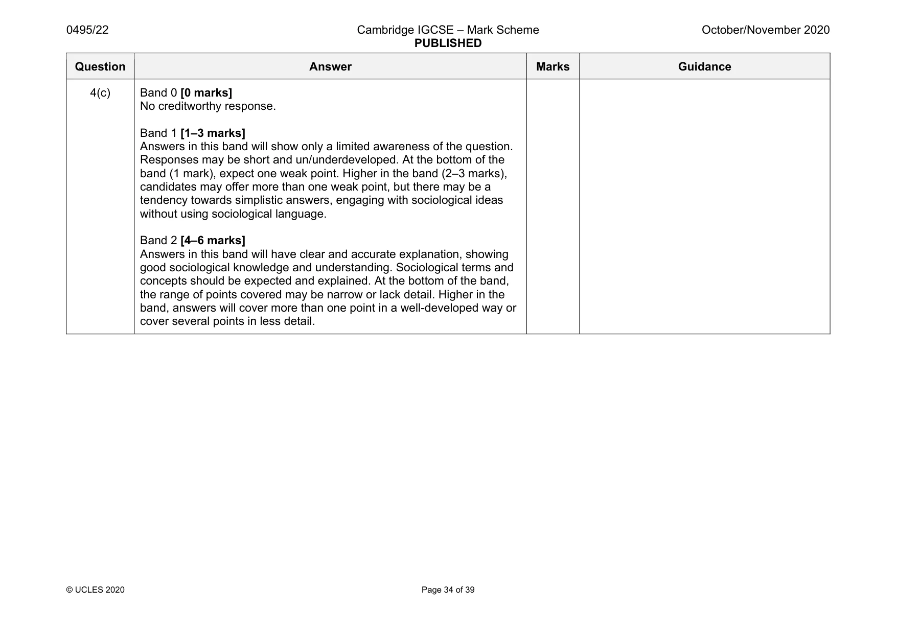 Mark scheme, page 34 of 39