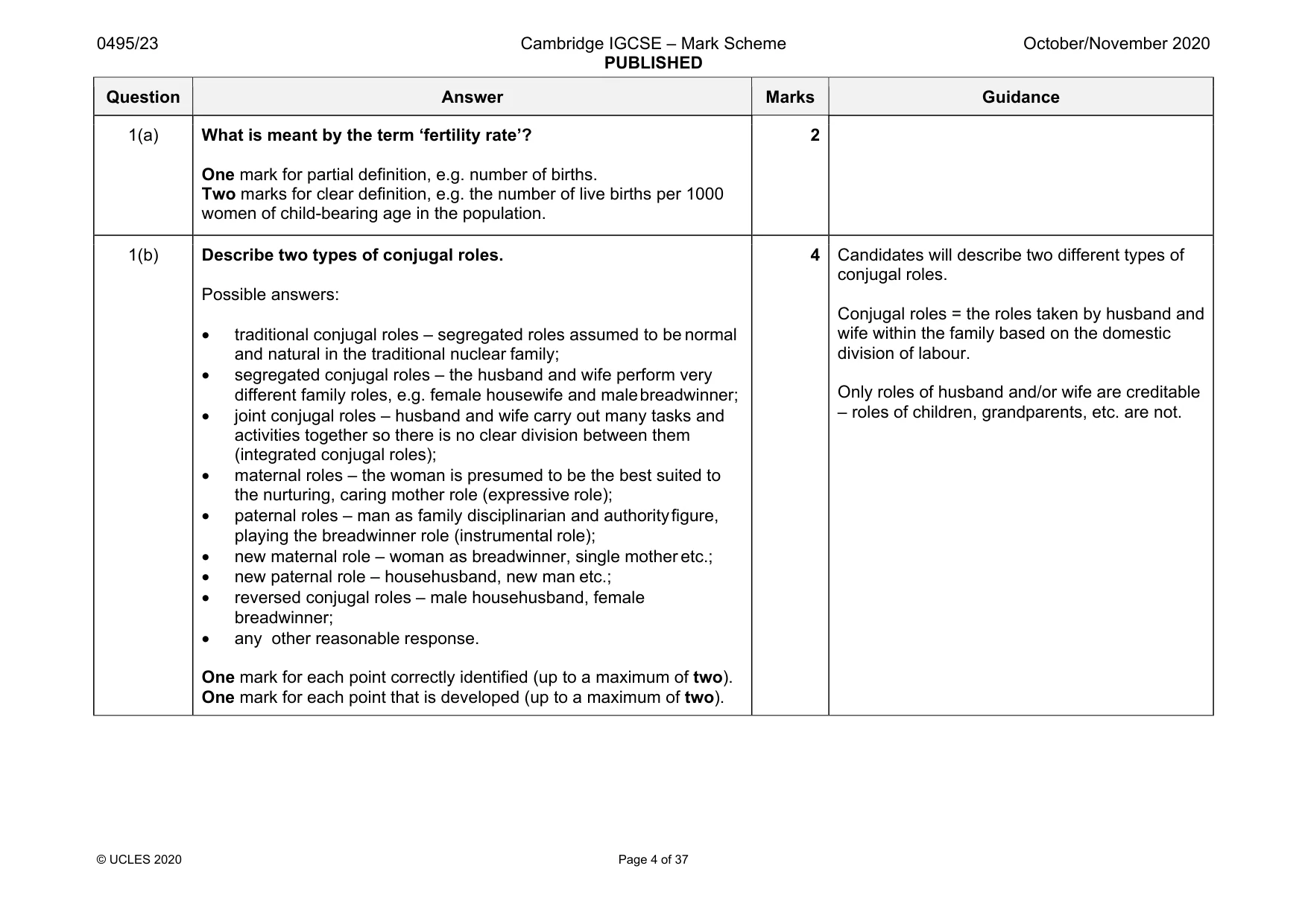 Mark scheme, page 4 of 37