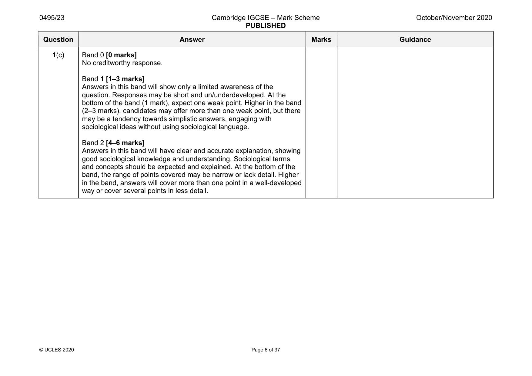 Mark scheme, page 6 of 37