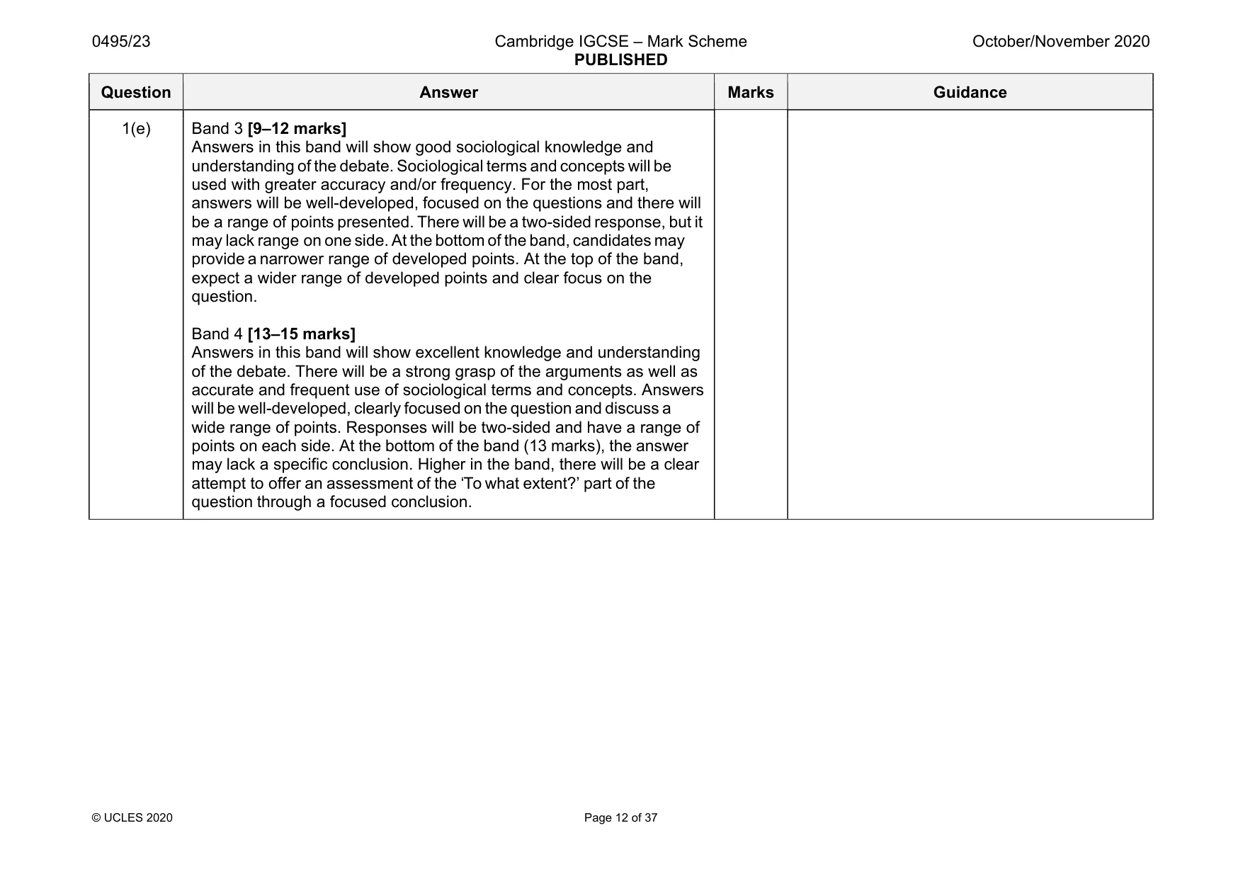 Mark scheme, page 12 of 37