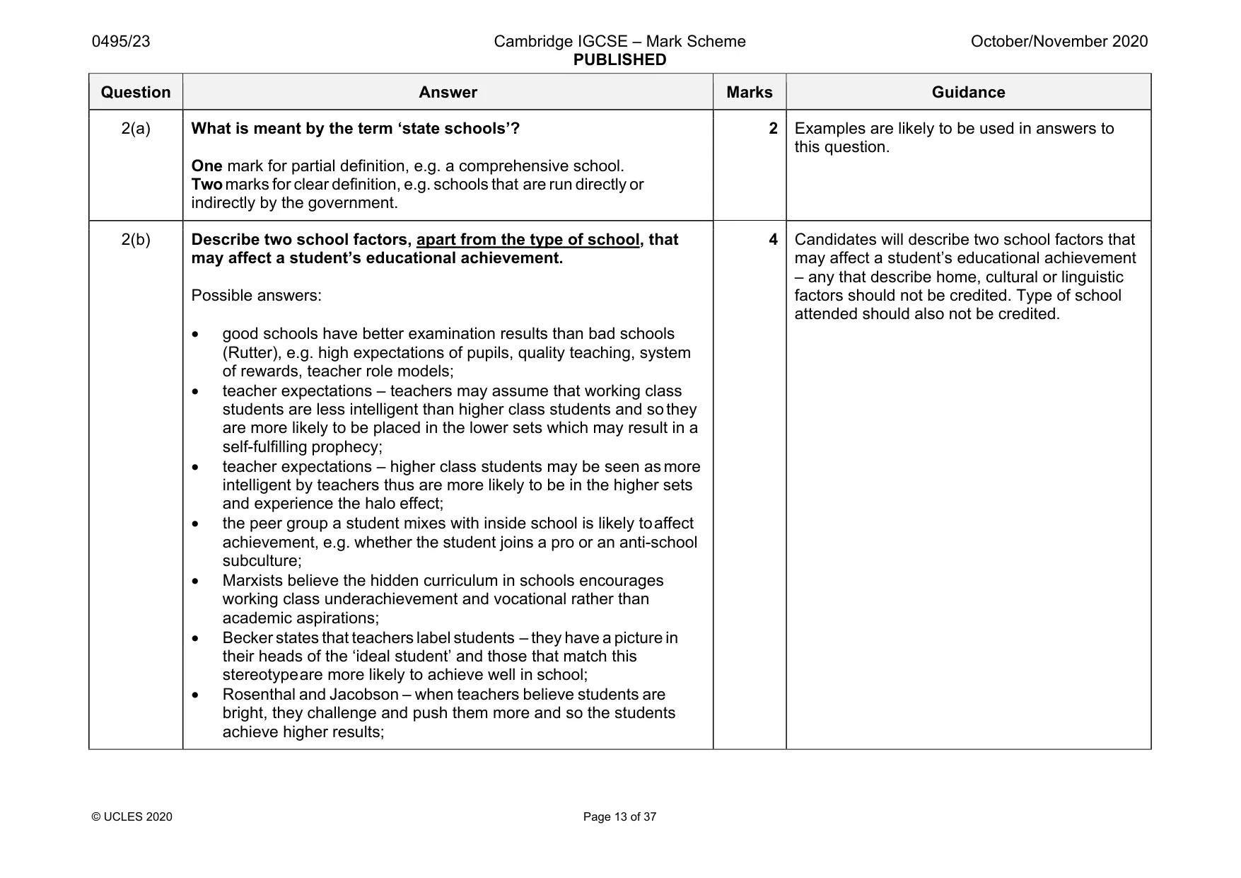 Mark scheme, page 13 of 37