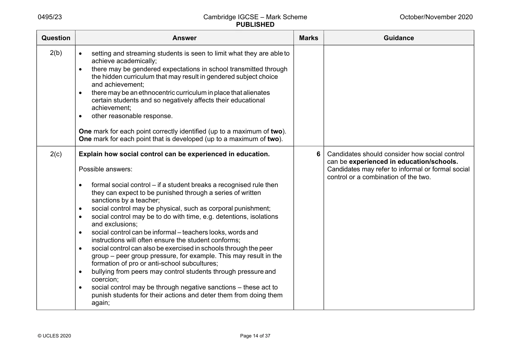 Mark scheme, page 14 of 37
