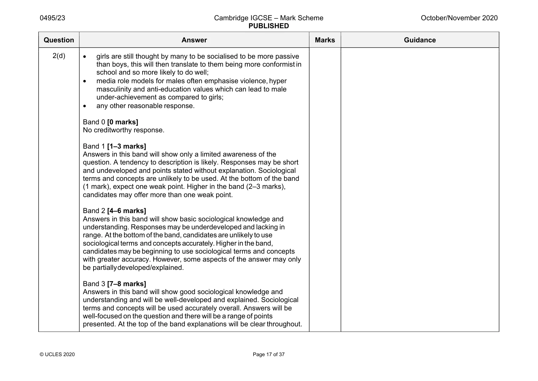Mark scheme, page 17 of 37