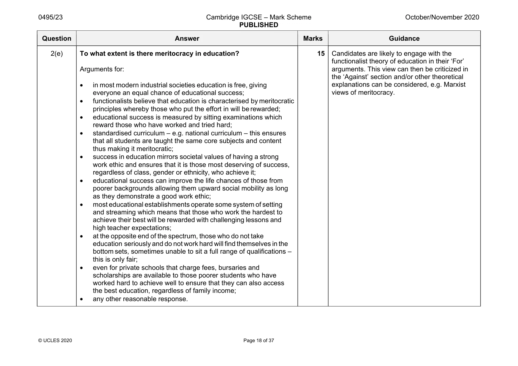 Mark scheme, page 18 of 37