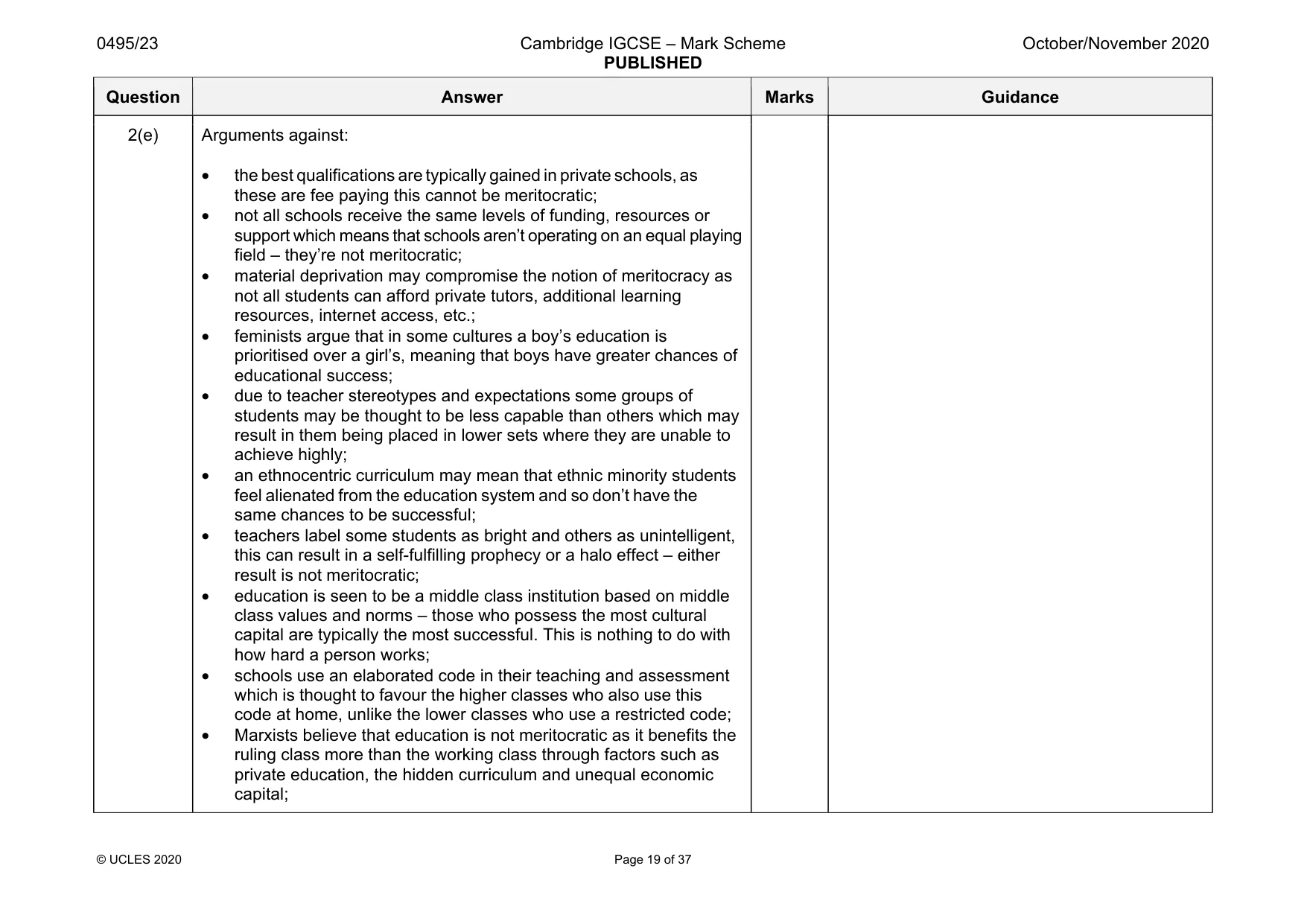 Mark scheme, page 19 of 37