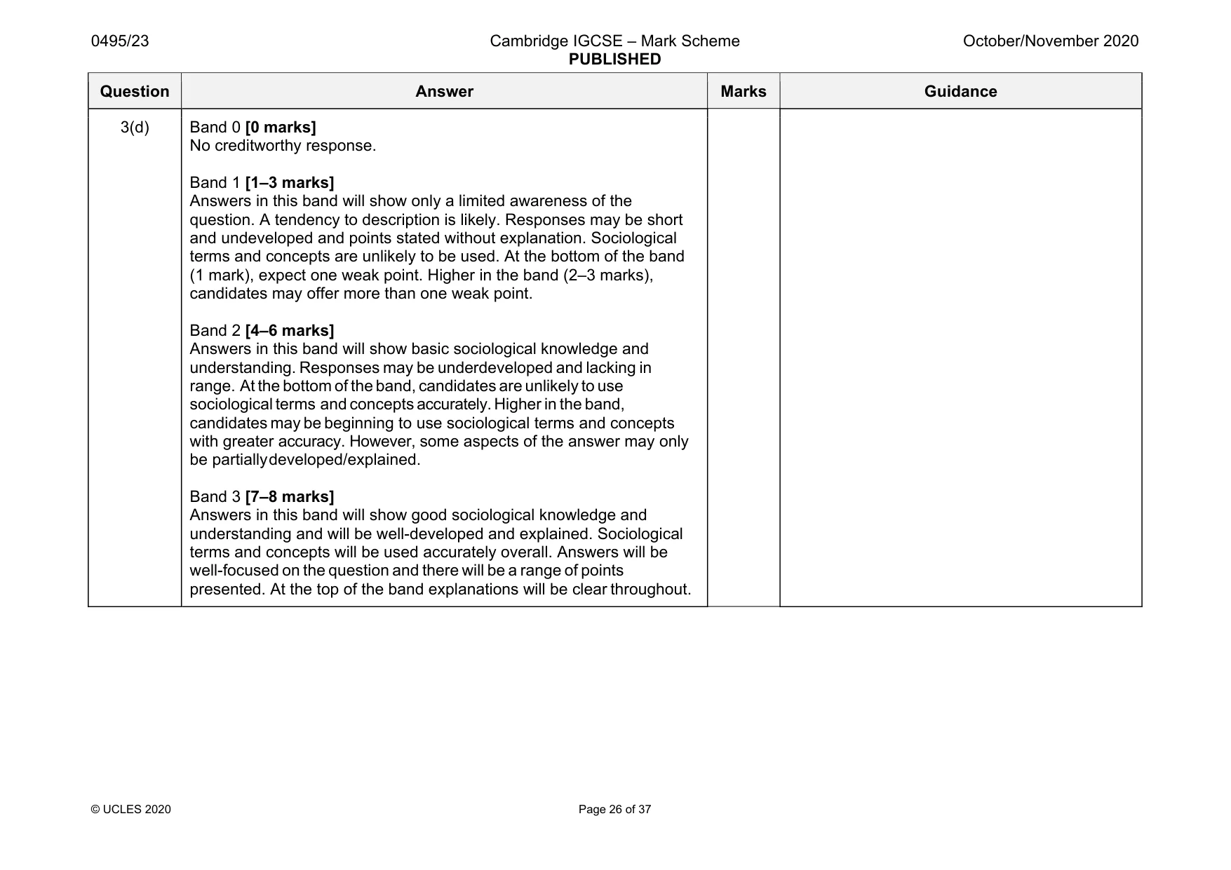 Mark scheme, page 26 of 37