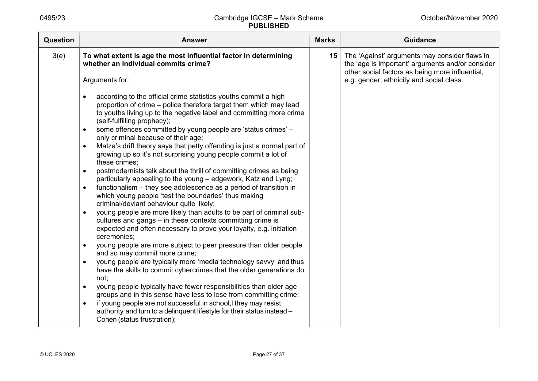 Mark scheme, page 27 of 37