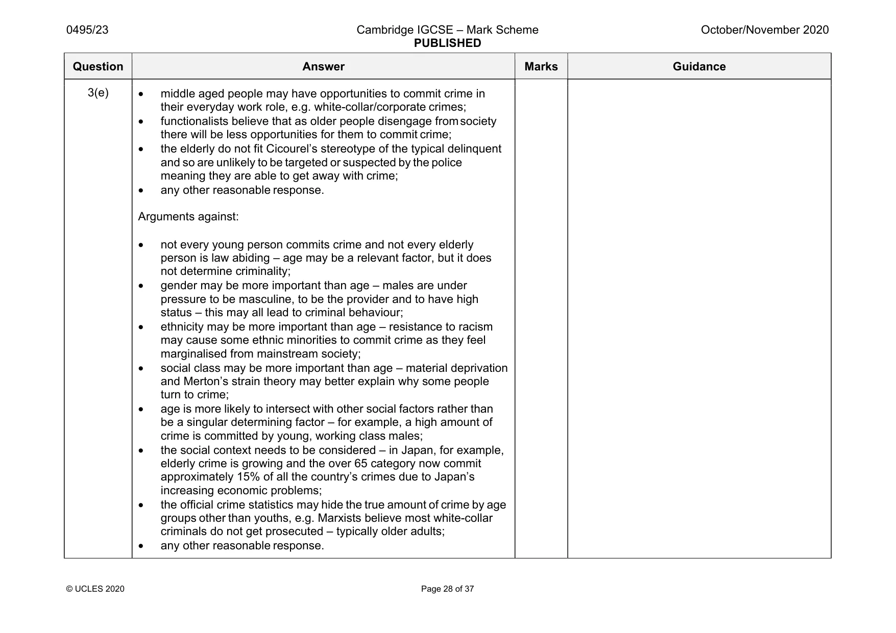 Mark scheme, page 28 of 37