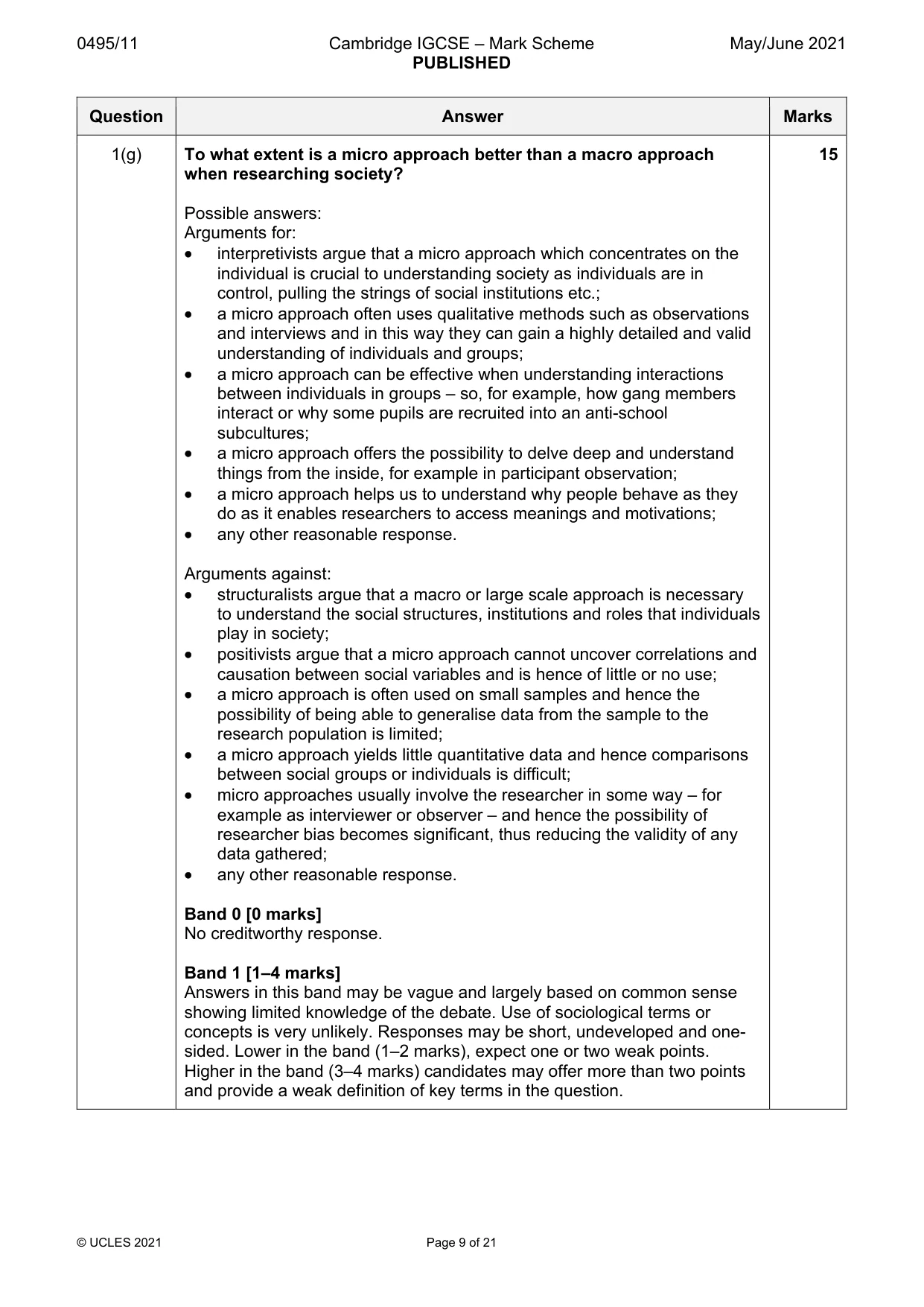 Mark scheme, page 9 of 21