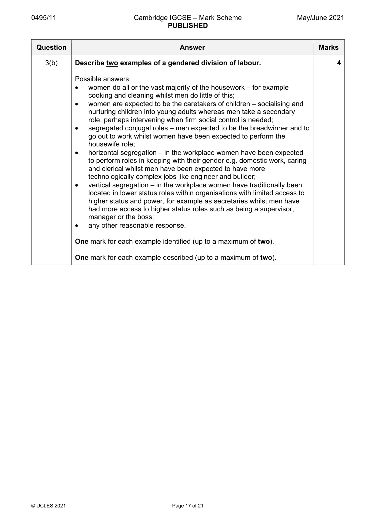 Mark scheme, page 17 of 21