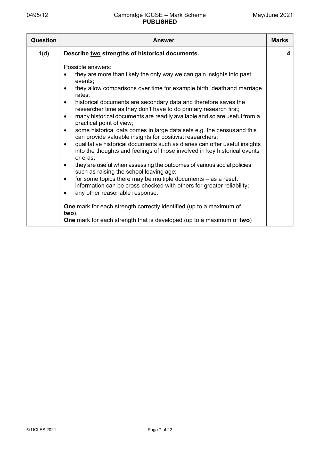 Mark scheme, page 7 of 22