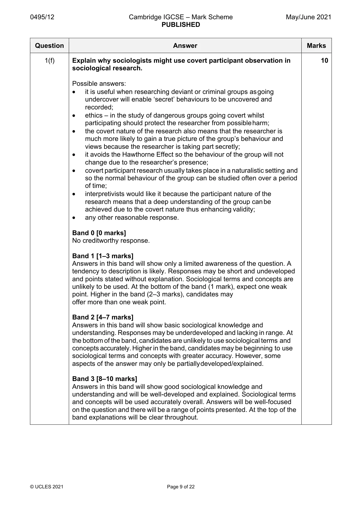 Mark scheme, page 9 of 22