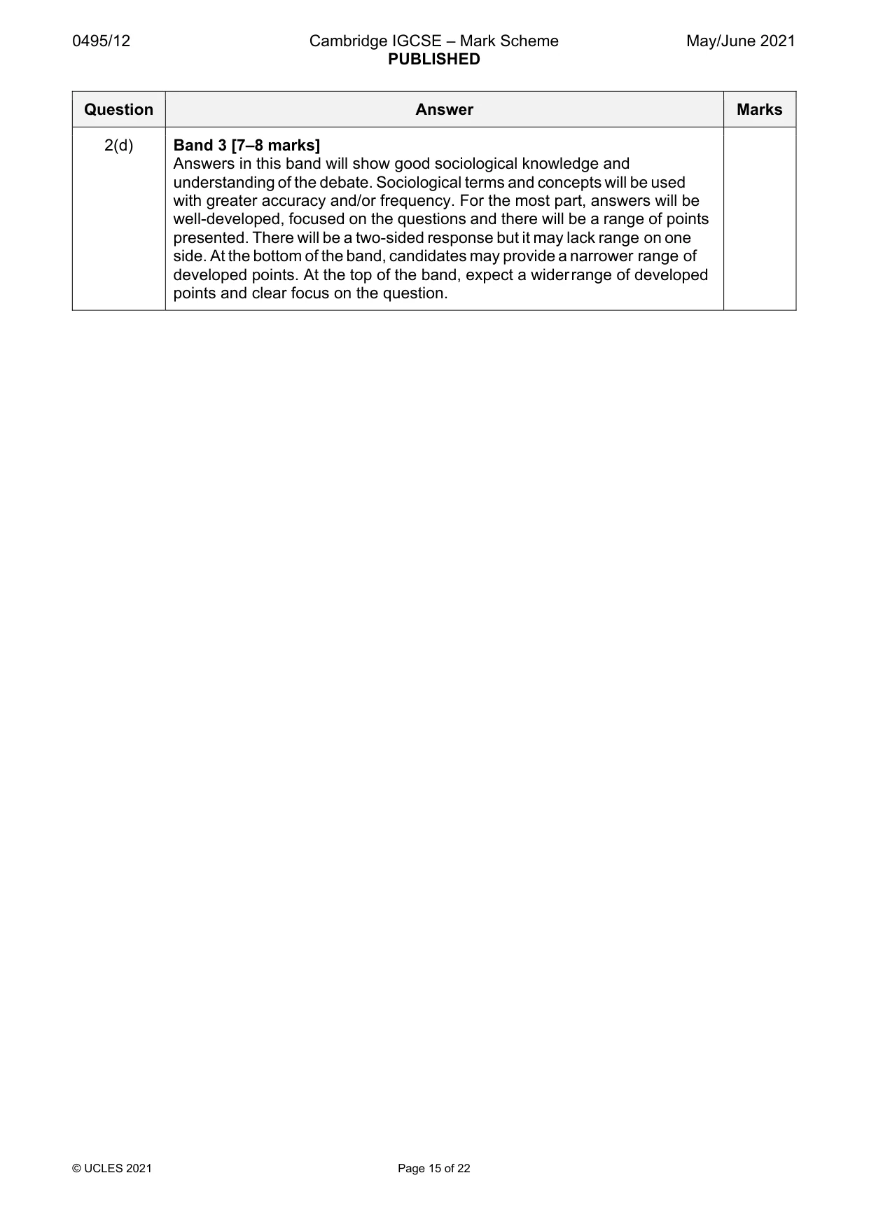 Mark scheme, page 15 of 22