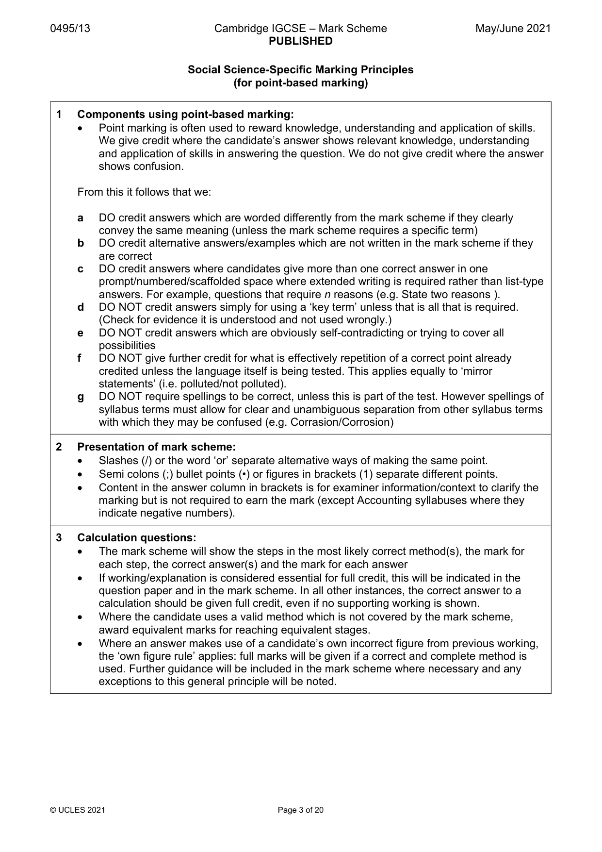 Mark scheme, page 3 of 20