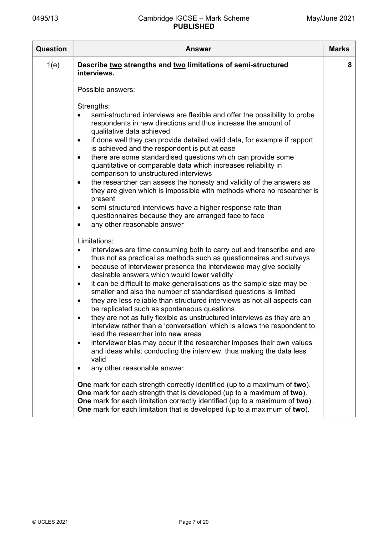 Mark scheme, page 7 of 20
