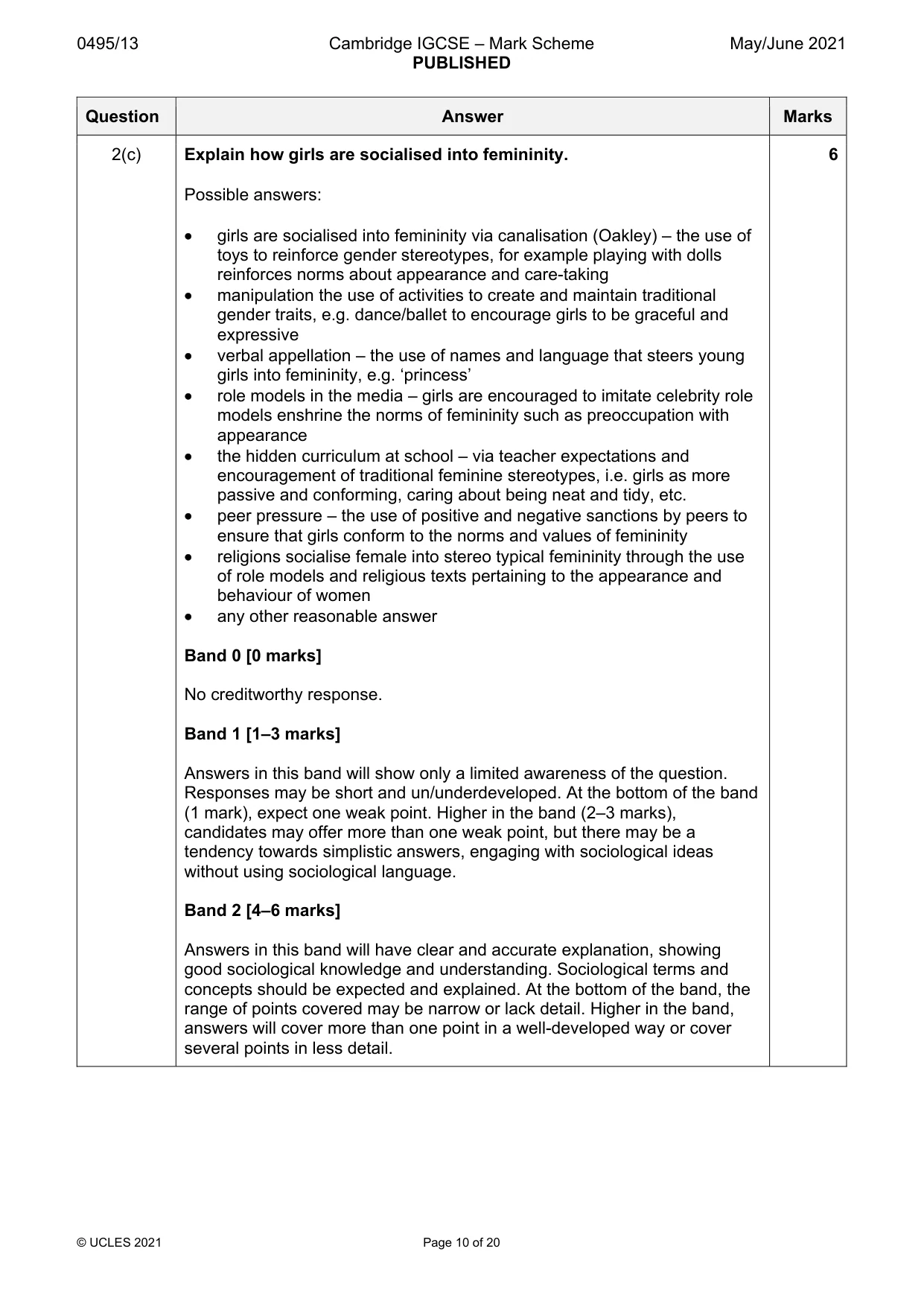 Mark scheme, page 10 of 20