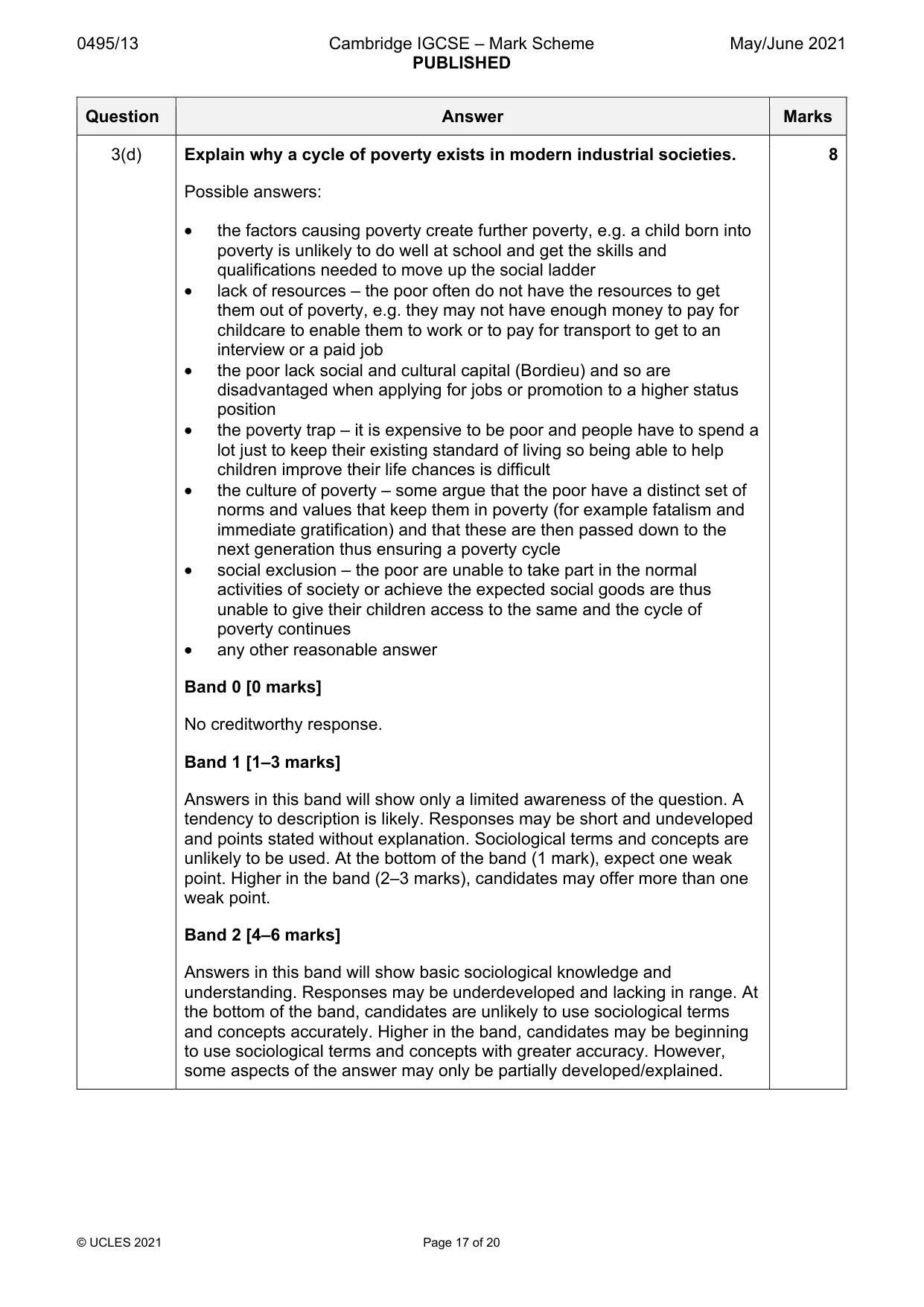 Mark scheme, page 17 of 20