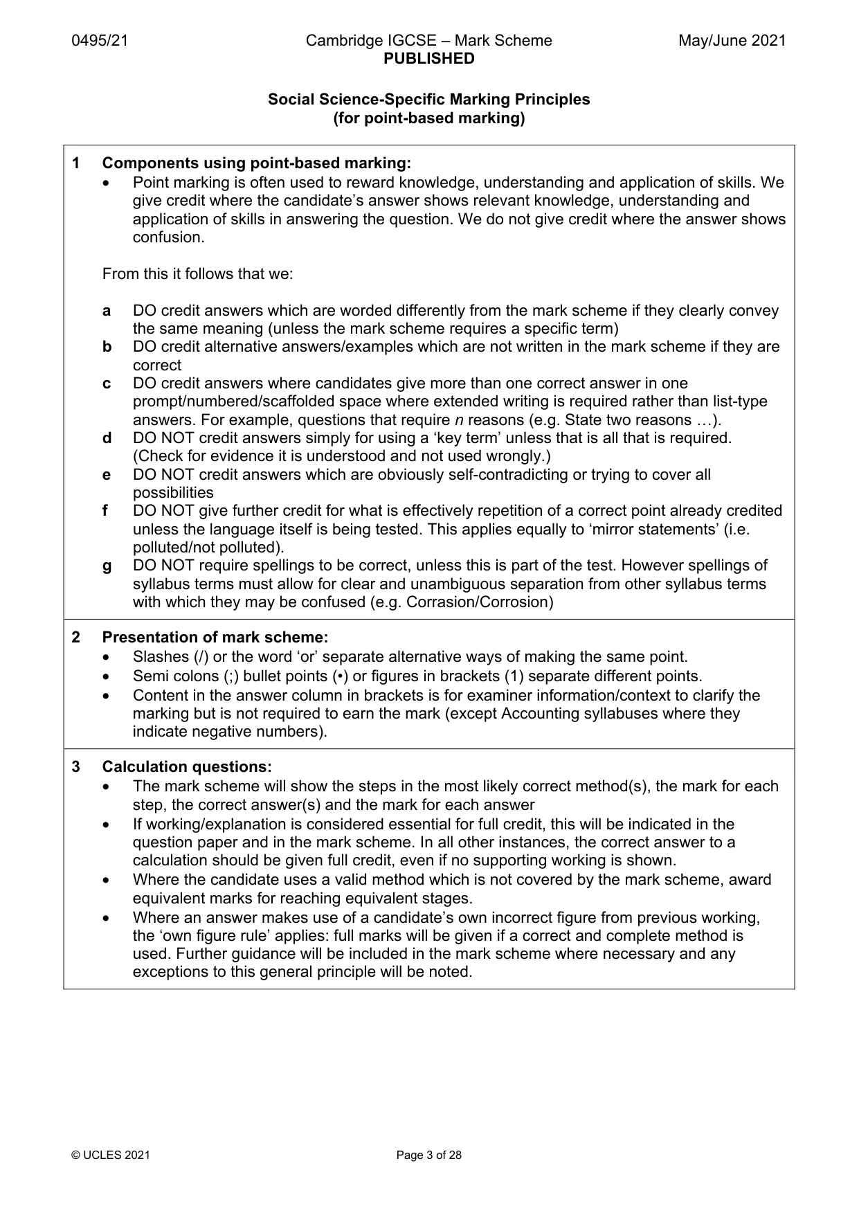 Mark scheme, page 3 of 28