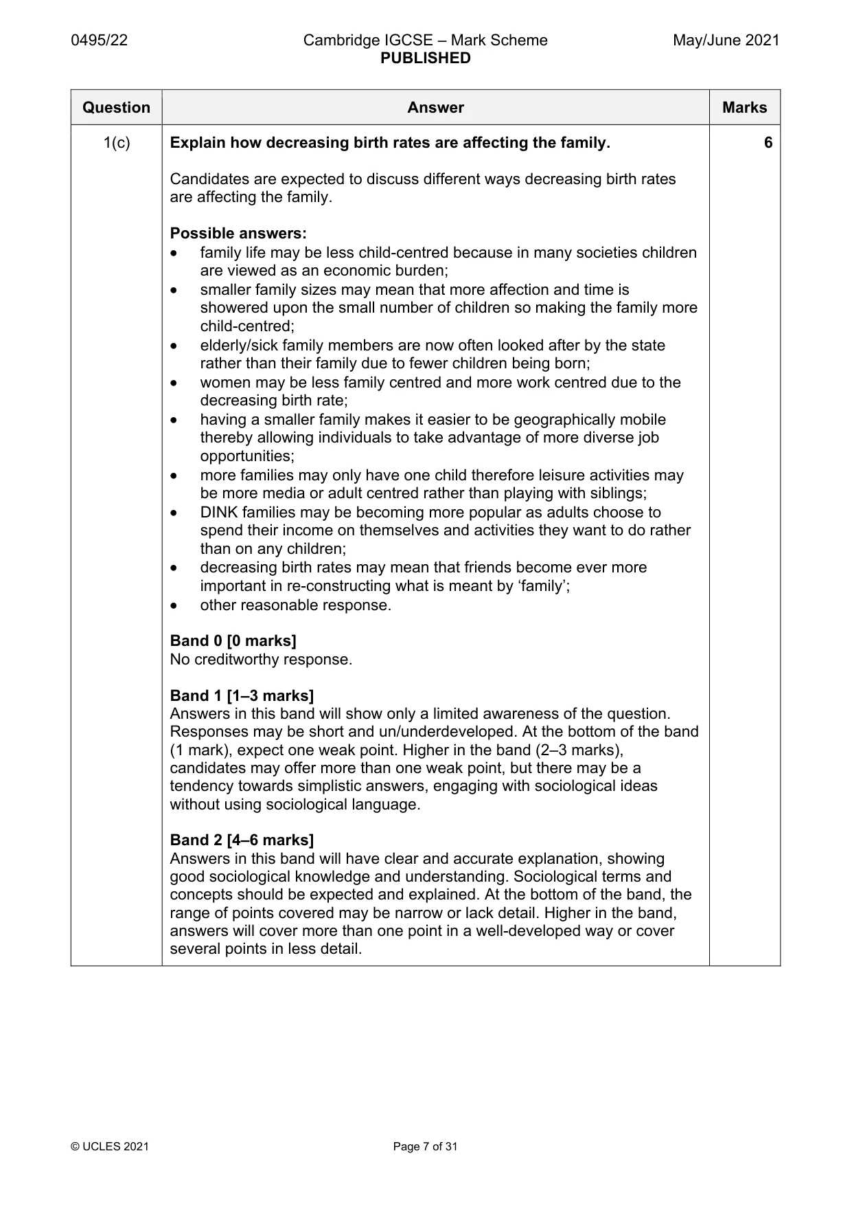 Mark scheme, page 7 of 31
