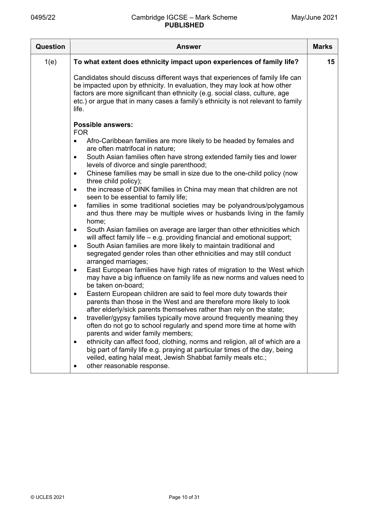 Mark scheme, page 10 of 31