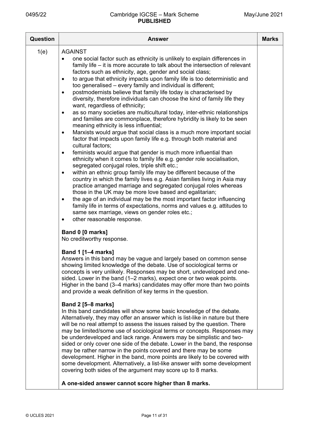 Mark scheme, page 11 of 31